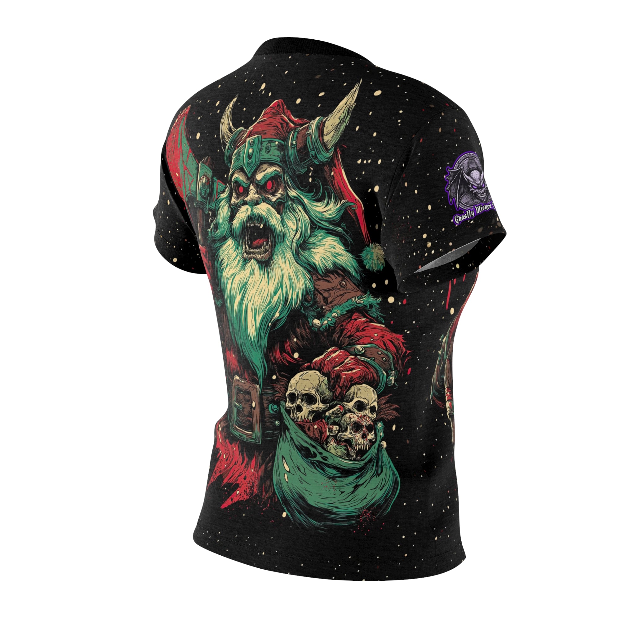 Undead Viking Santa II Women's Tee (AOP) Christmas - Image 4