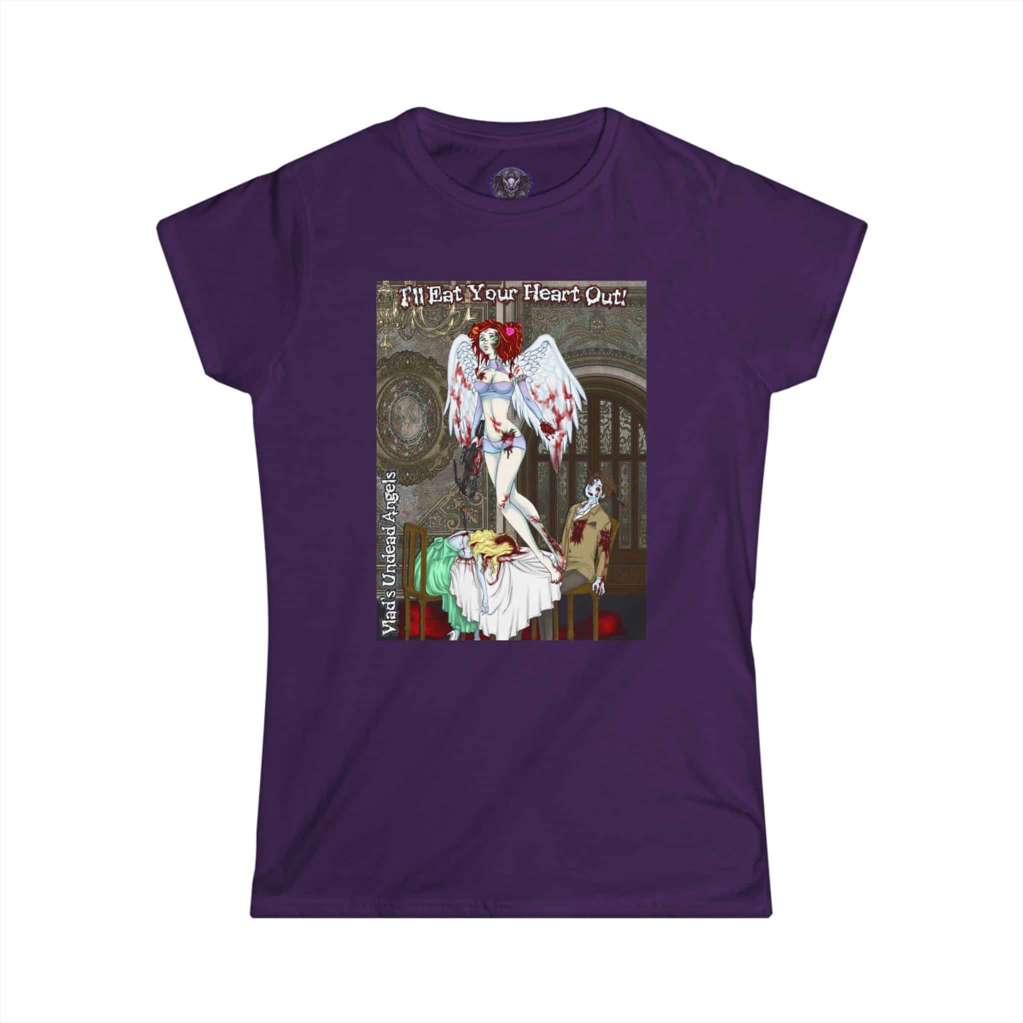 Scarlet Undead Angel Zombie Cupid - Classic Art w/Text Re-Issue Women's Softstyle Tee - Image 13