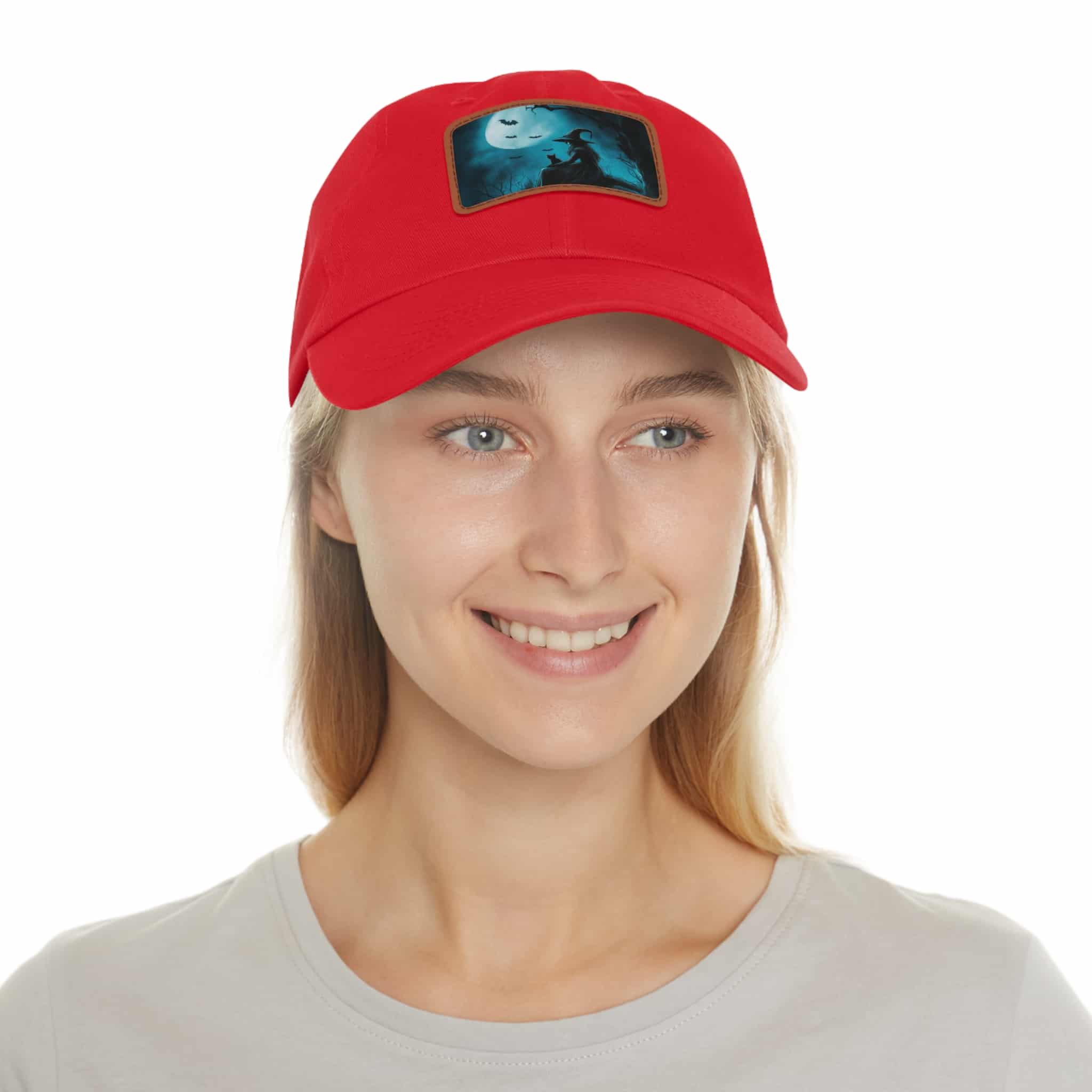 Witch With Black Cat By Moonlight #MJ-W003 Logo Leather Patch Dad Hat - Casual Style for Music Lovers - Image 104