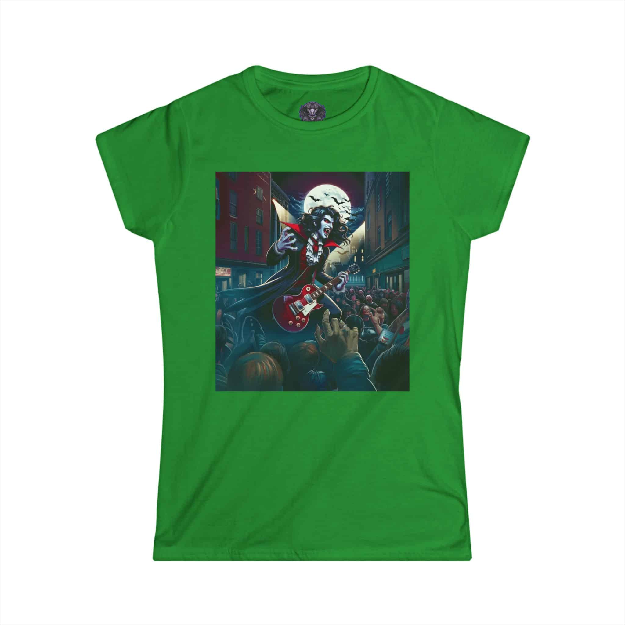 Monster Mosh 2024 Tour Dracula On Guitar MM-D-D07 Women's Softstyle Tee - Image 16