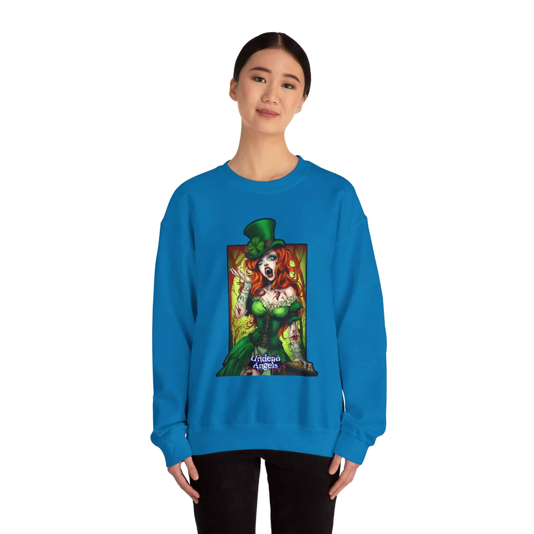 Undead Angels Leprechaun Queen Fiona Classic Reborn Style IV Unisex Heavy Blend™ Crewneck Sweatshirt - Image 36