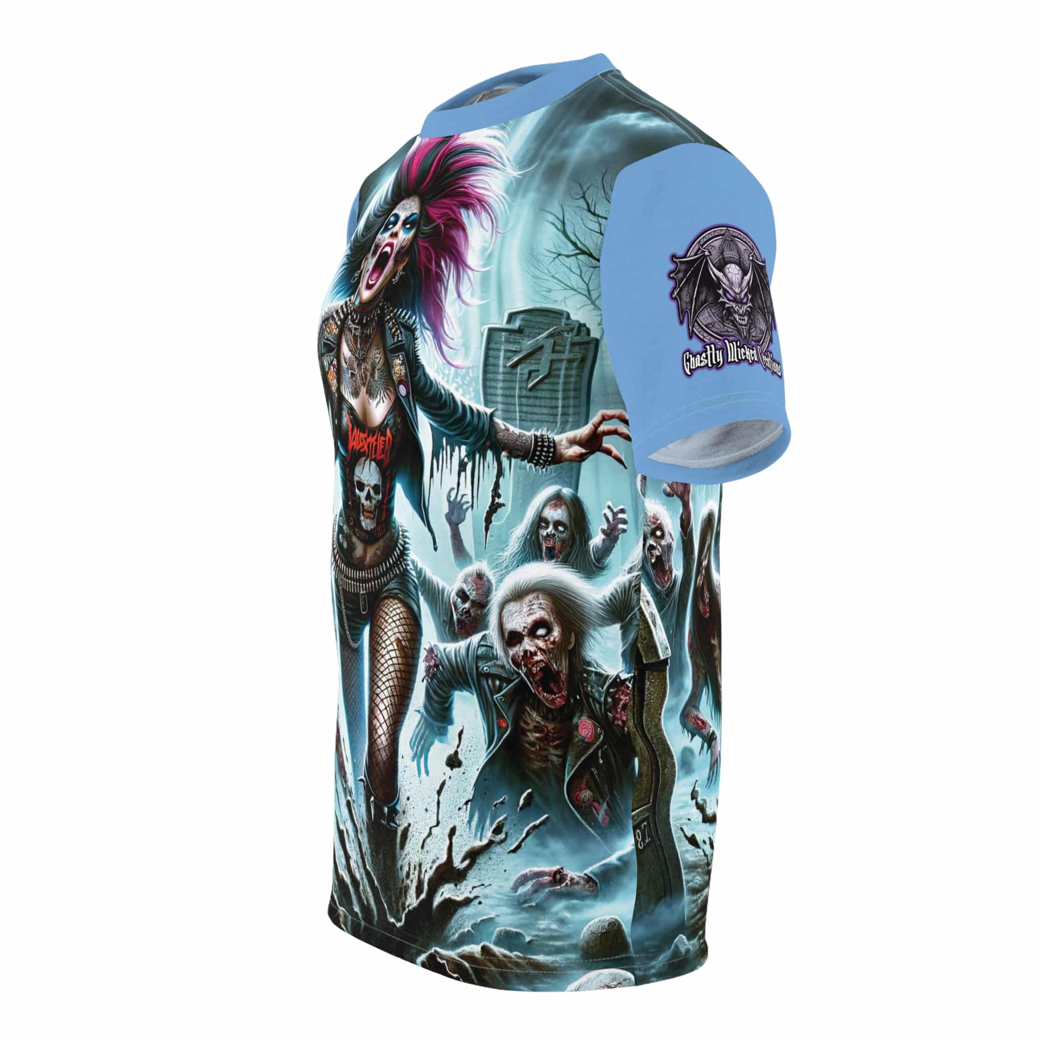 Zombies Emerge #DZ-004 Unisex Cut & Sew Tee (AOP) - Image 3