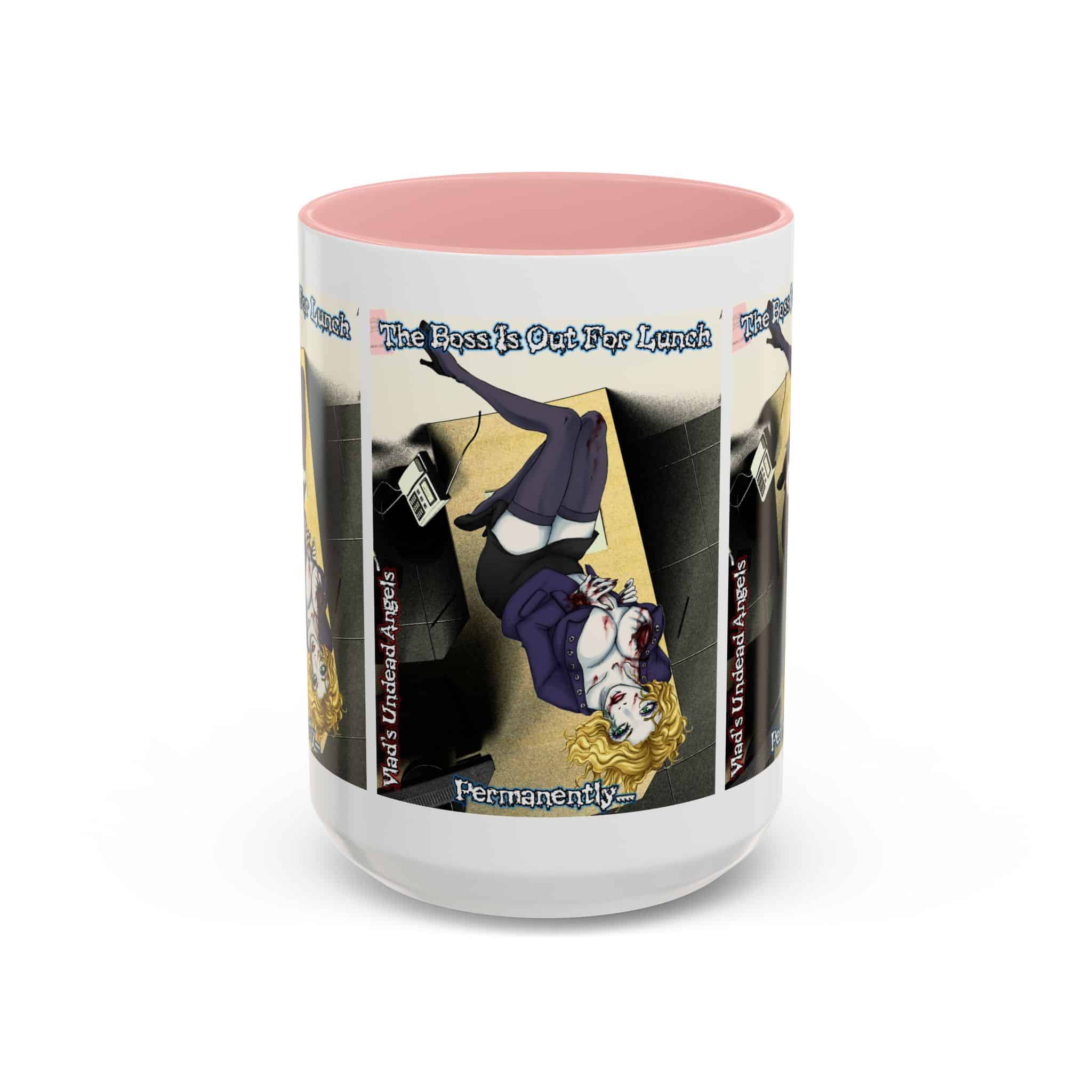 Jennifer Undead Angel Zombie Secretary – Classic Art w/Text Accent Coffee Mug (11, 15oz) - Image 29