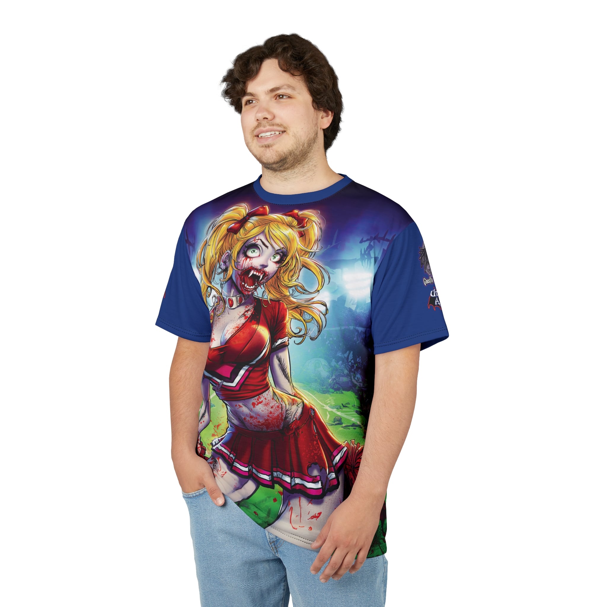 Undead Angels Zombie Cheerleader Buffy Classic Reborn Style IV Unisex Cut & Sew Tee (AOP) - Image 10