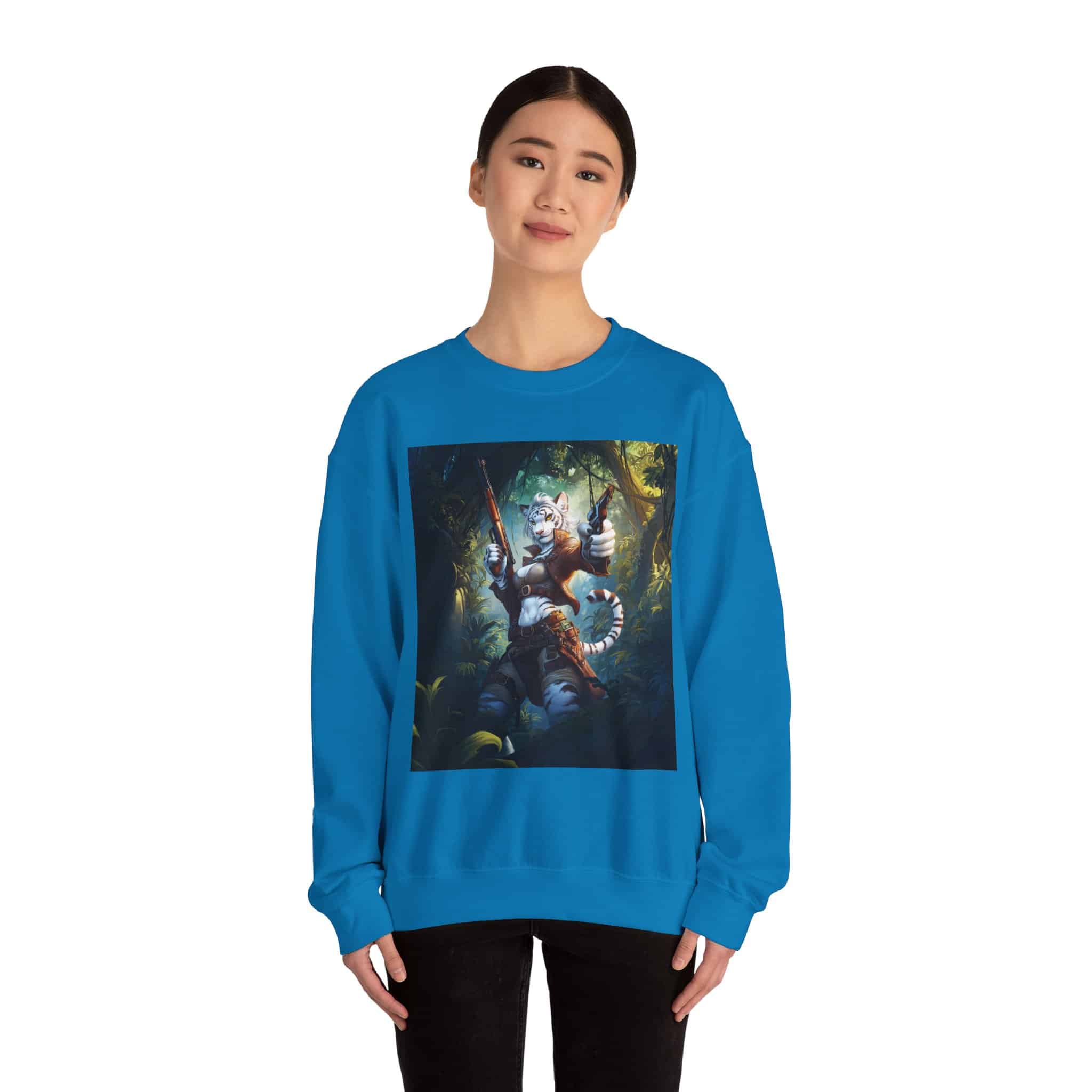 Arm The Animals: Hunter White Tiger #AA026 Unisex Heavy Blend™ Crewneck Sweatshirt - Image 36