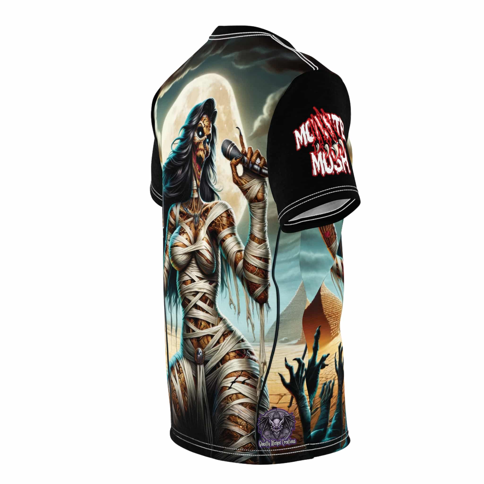 Monster Mosh 2024 Tour Mummy Goddess Singer MM-D-MG02 Unisex Cut & Sew Tee (AOP) - Black or Brown - Image 8