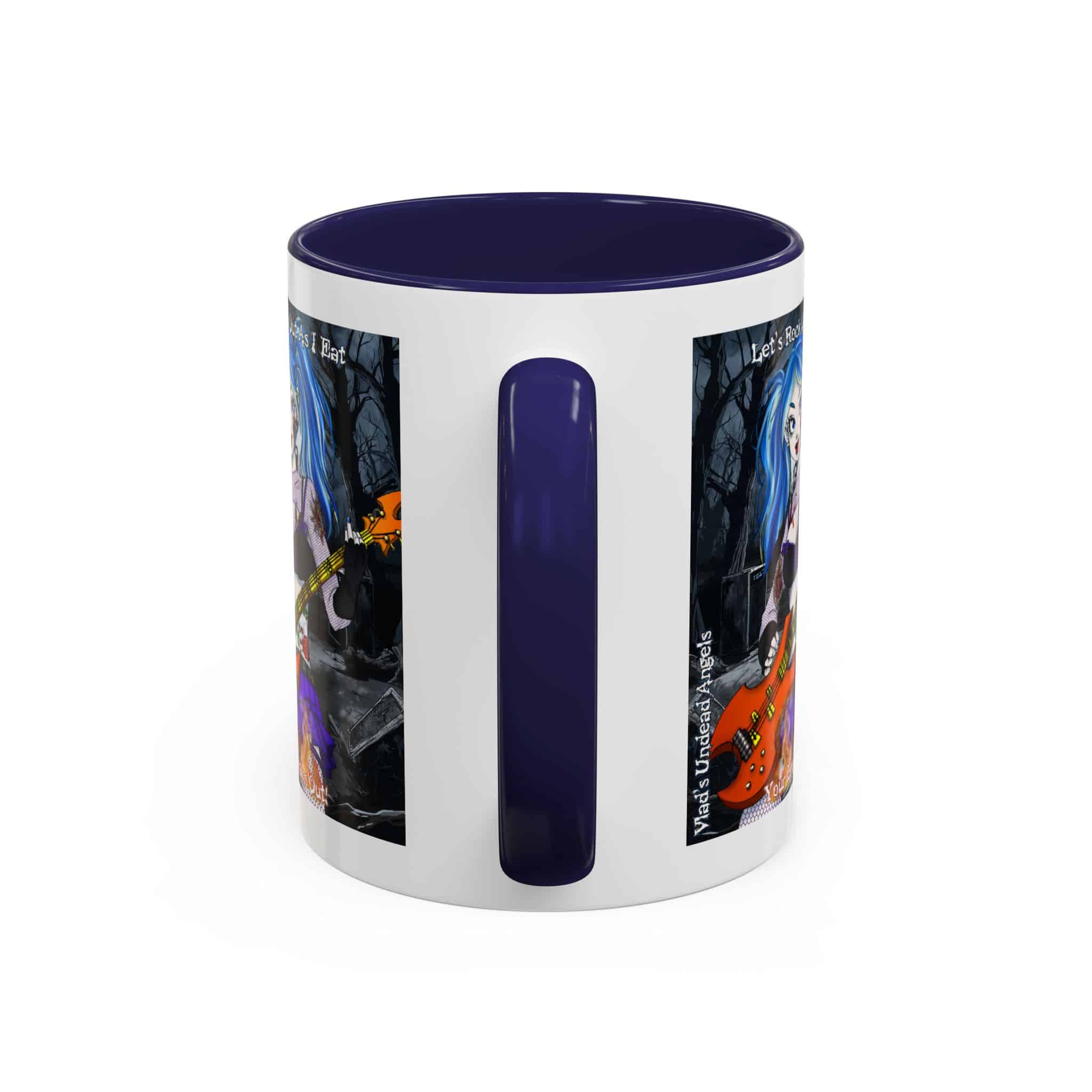 Ashley Undead Angel Zombie Bass Guitarist – Classic Art V2 w/Text Accent Coffee Mug (11, 15oz) - Image 4