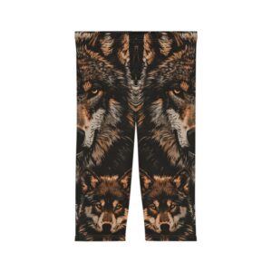 Mama Wolf & Cubs WD-M004 By Wyldesigns Women’s Capri Leggings (AOP)