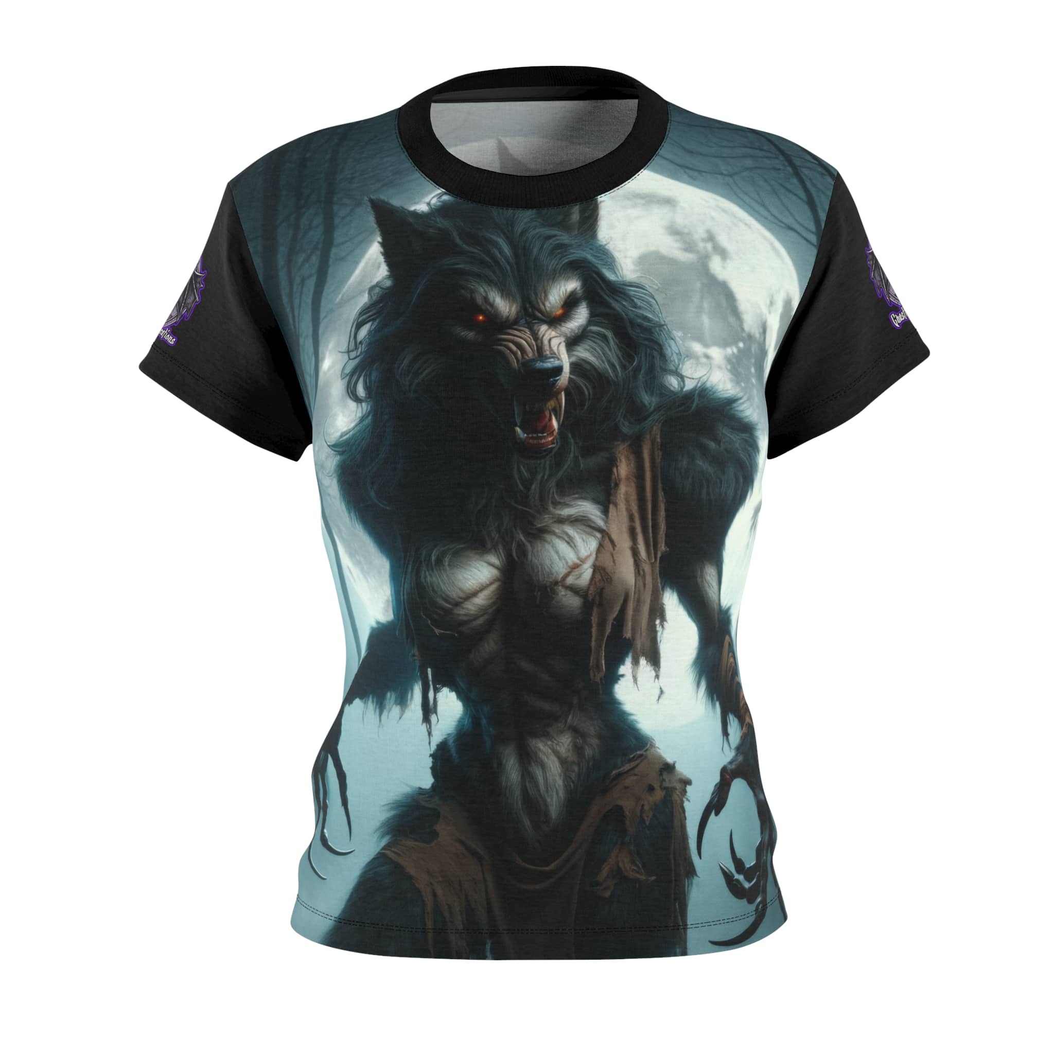 She-Werewolf Full Moon #ML-D-WW01 Women's Cut & Sew Tee (AOP) - Image 2