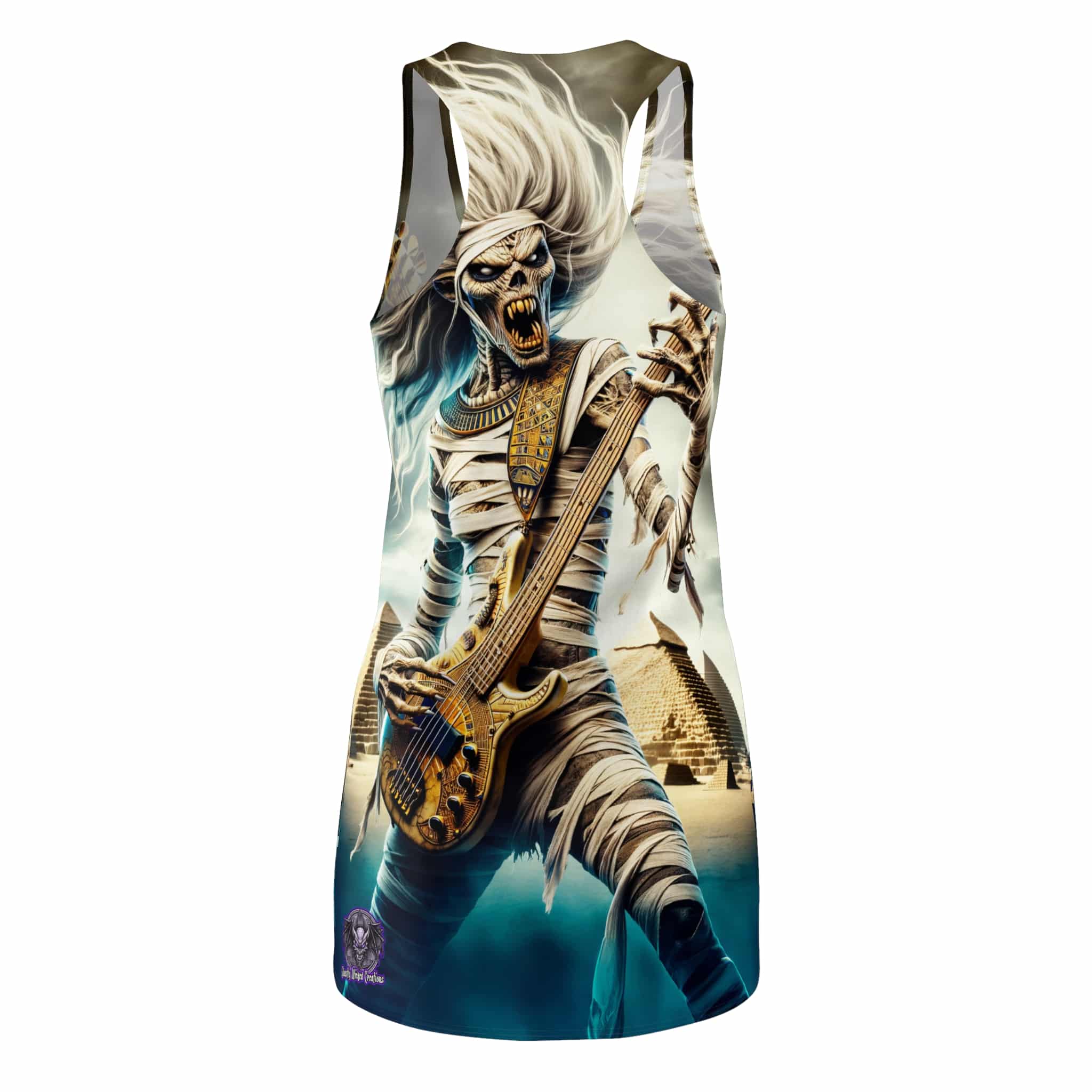Monster Mosh 2024 Tour Mummy Bass Guitar MM-D003 Women's Cut & Sew Racerback Dress (AOP) - Image 3