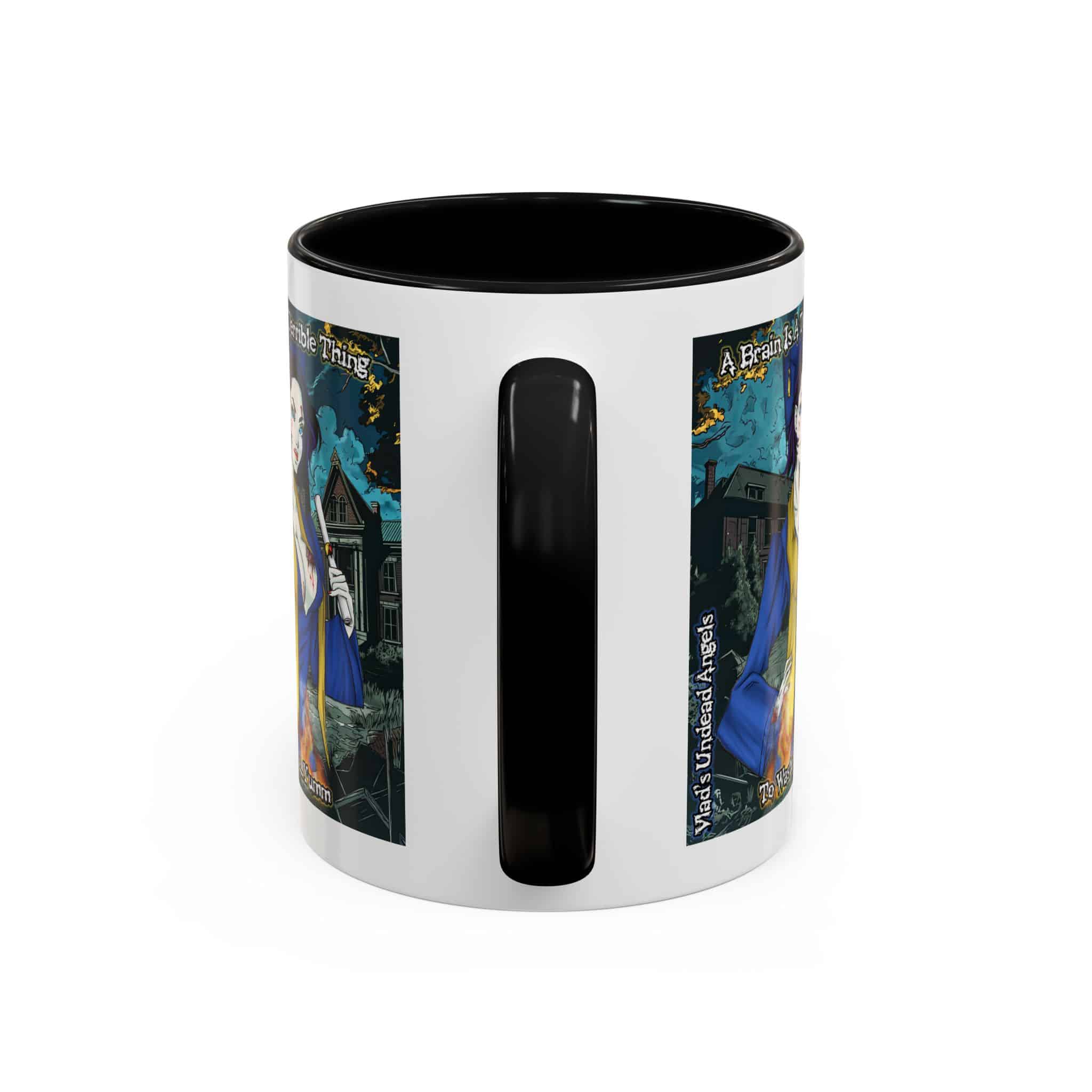 Tiffany Undead Angel Zombie Graduate – Classic Art V2 w/Text Accent Coffee Mug (11, 15oz) - Image 16