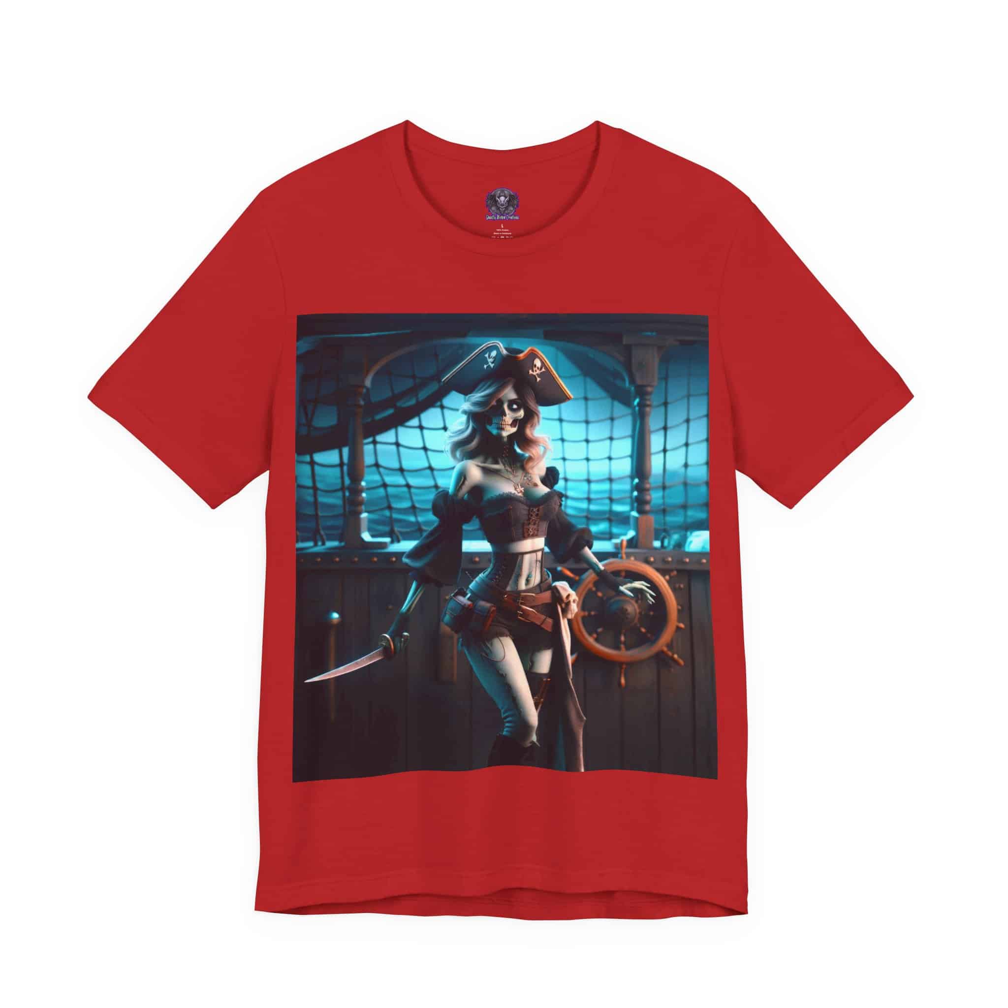 Undead Pirate Lass #ML-D-UP001 Unisex Jersey Short Sleeve Tee - Image 33