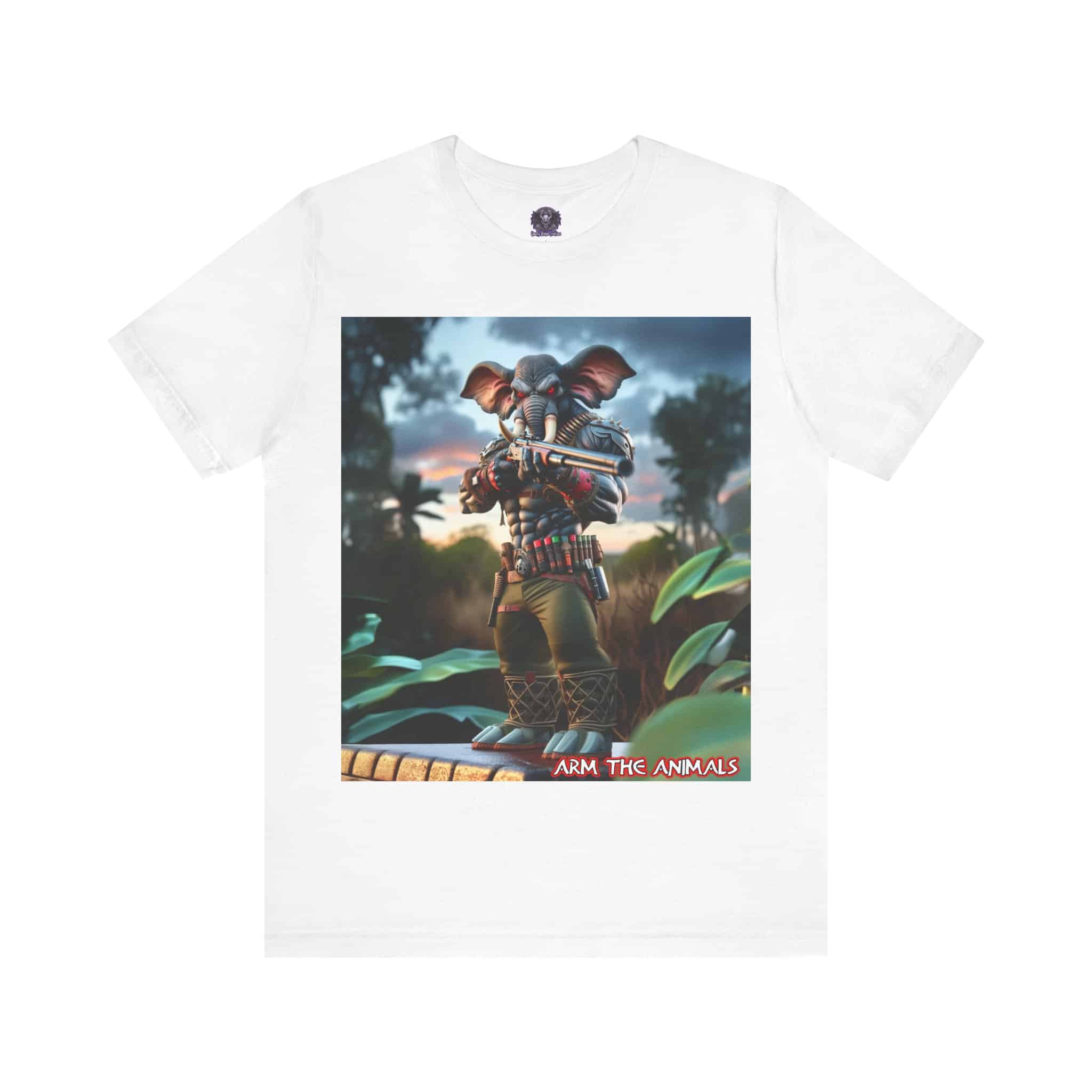 Arm The Animals: Bounty Hunter Elephant #AA-D-El002 Unisex Jersey Short Sleeve Tee - Image 16