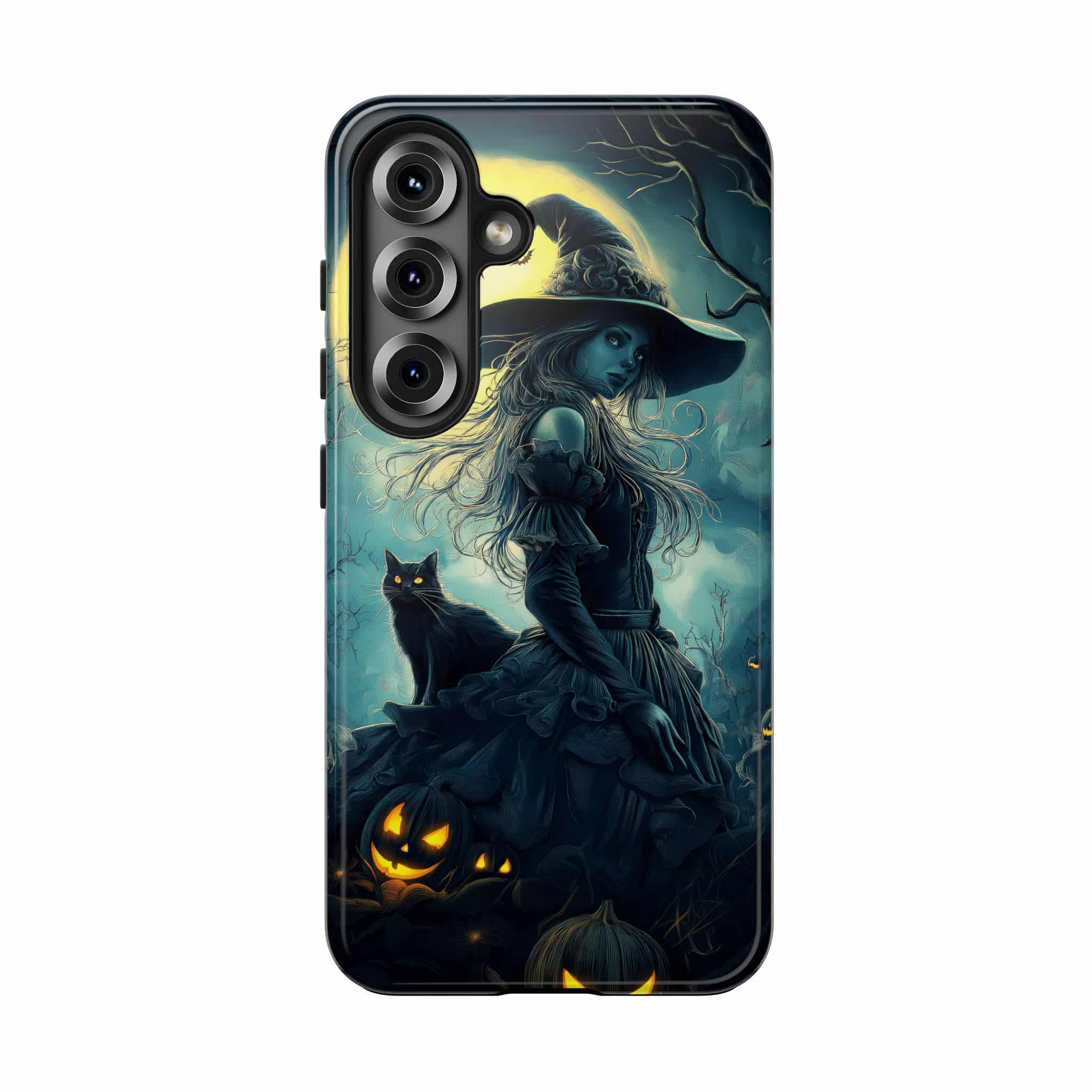 Witch With Black Cat By Moonlight #MJ-W001 Samsung S21, S22, S23, & S24 Tough Phone Cases - Image 17