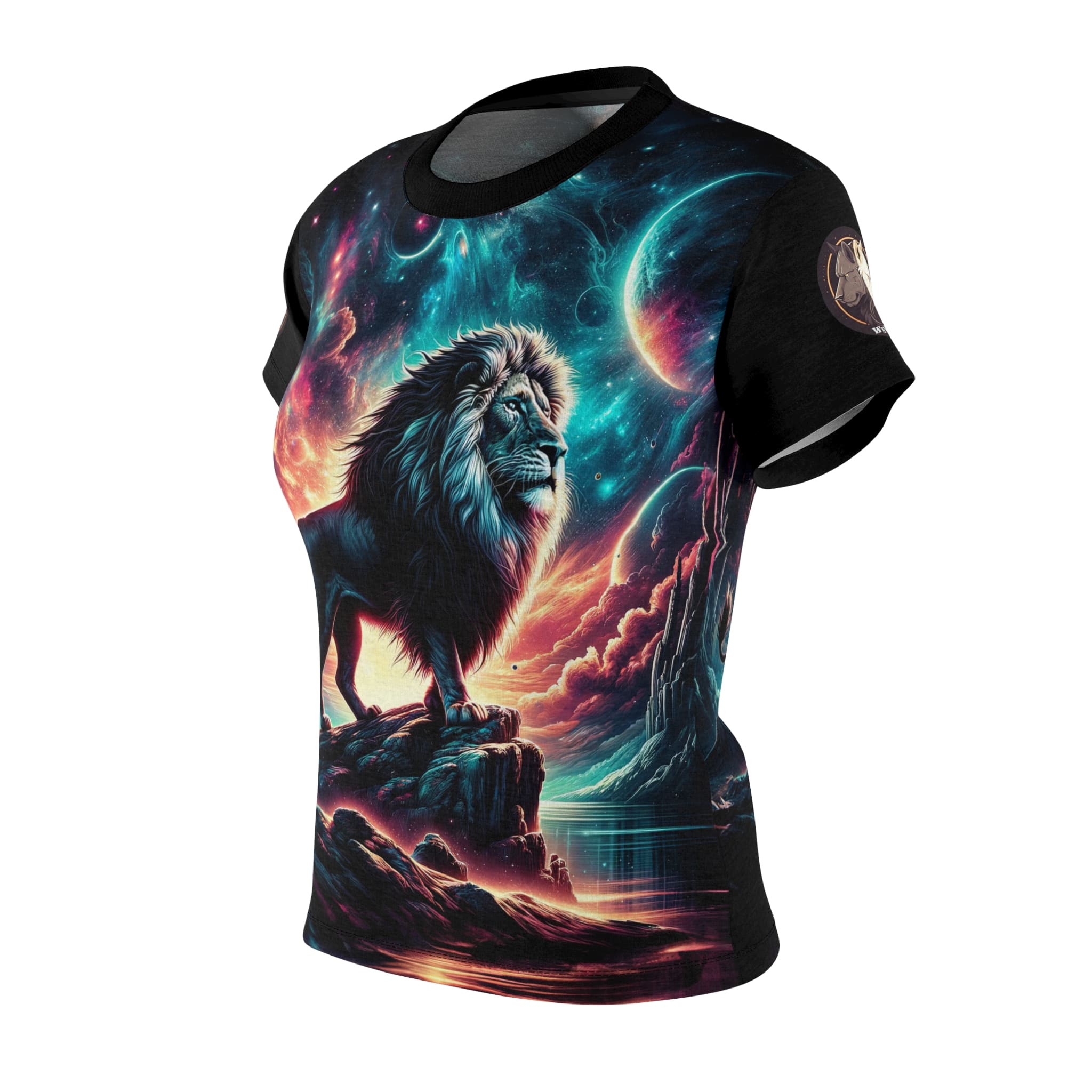 Cosmic Lion WD-D005 By Wyldesigns Women's Cut & Sew Tee (AOP) - Image 5