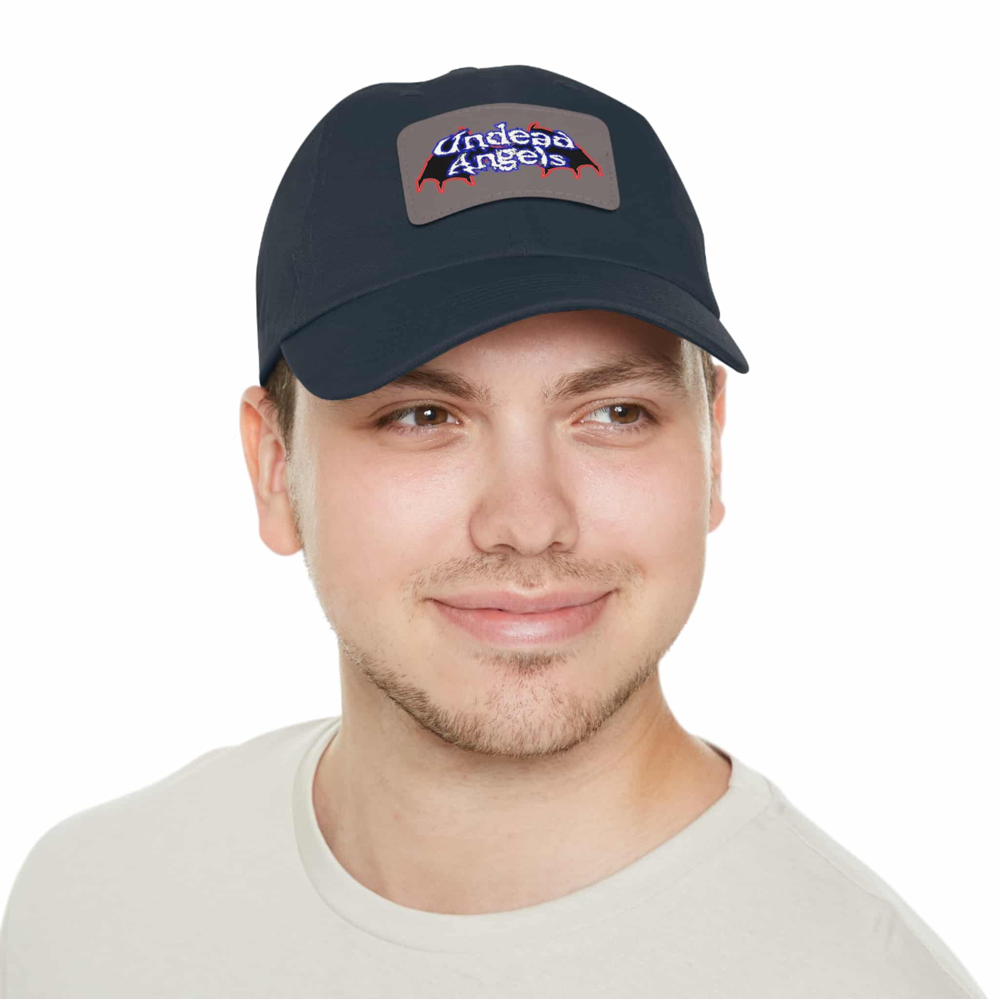 Undead Angels Logo Leather Patch Dad Hat - Casual Style for Music Lovers - Image 80