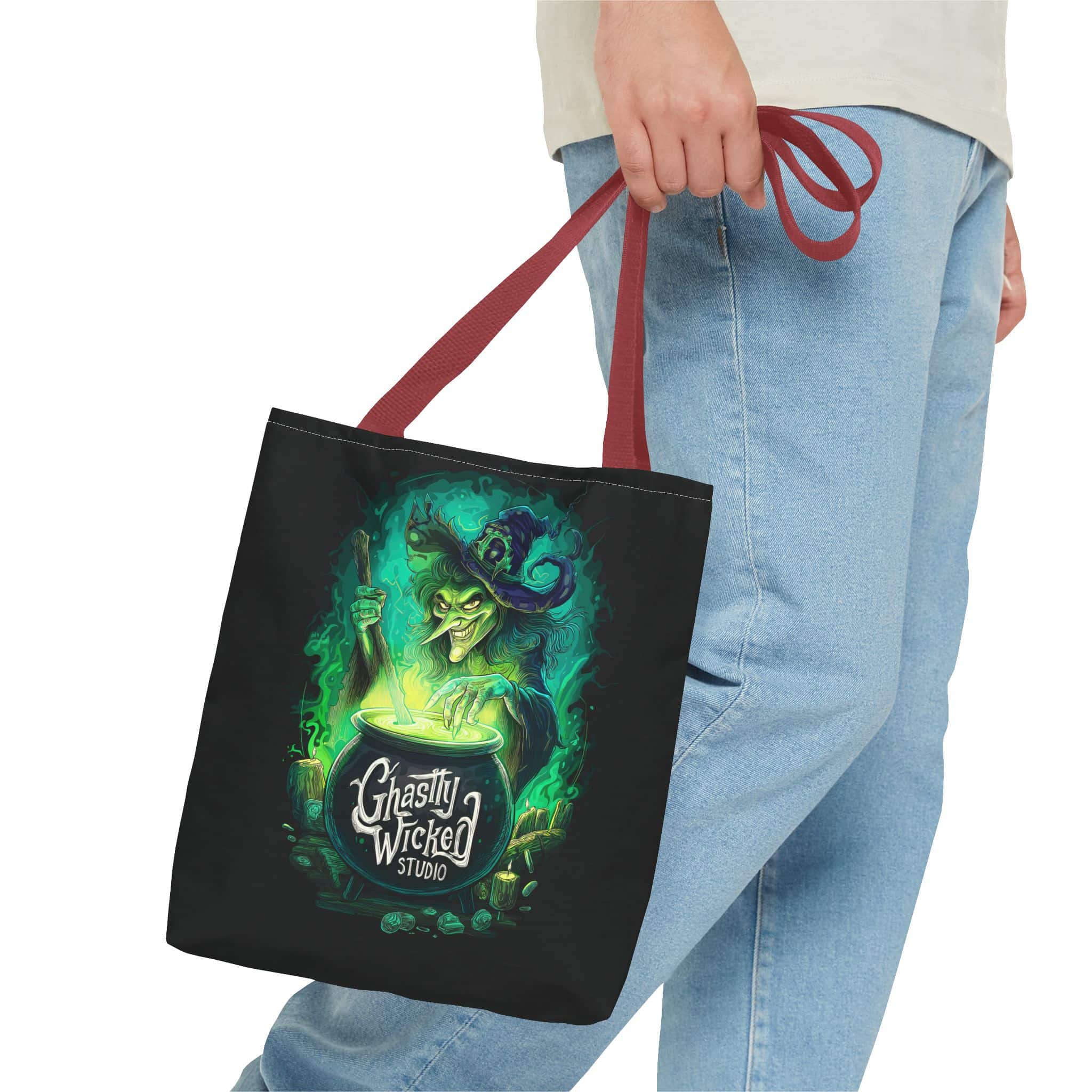 Ghastly Wicked Cauldron Witch Tote Bag (AOP) - Image 19