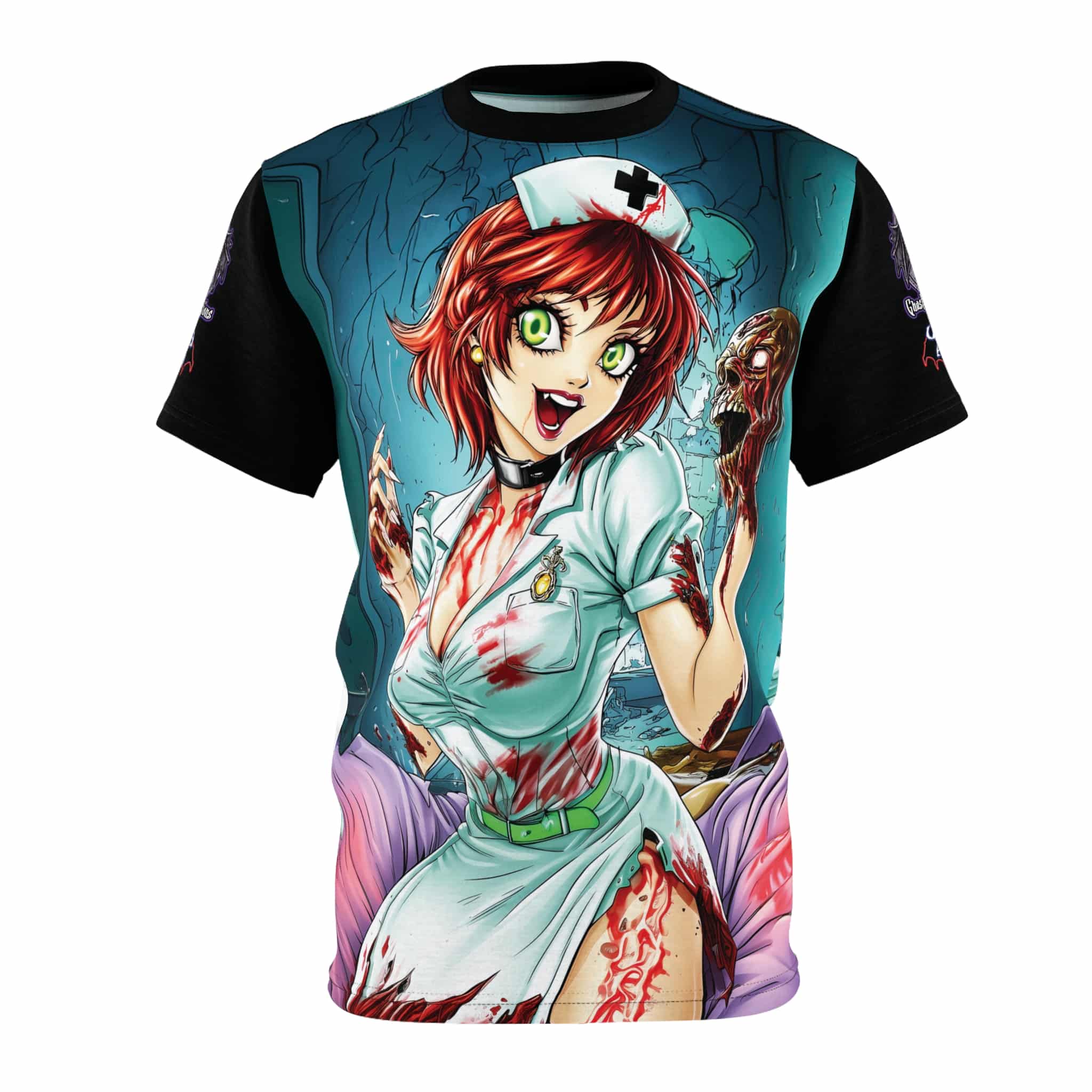 Undead Angels Zombie Nurse Abigail Classic Reborn Style II-DS Unisex Cut & Sew Tee (AOP)