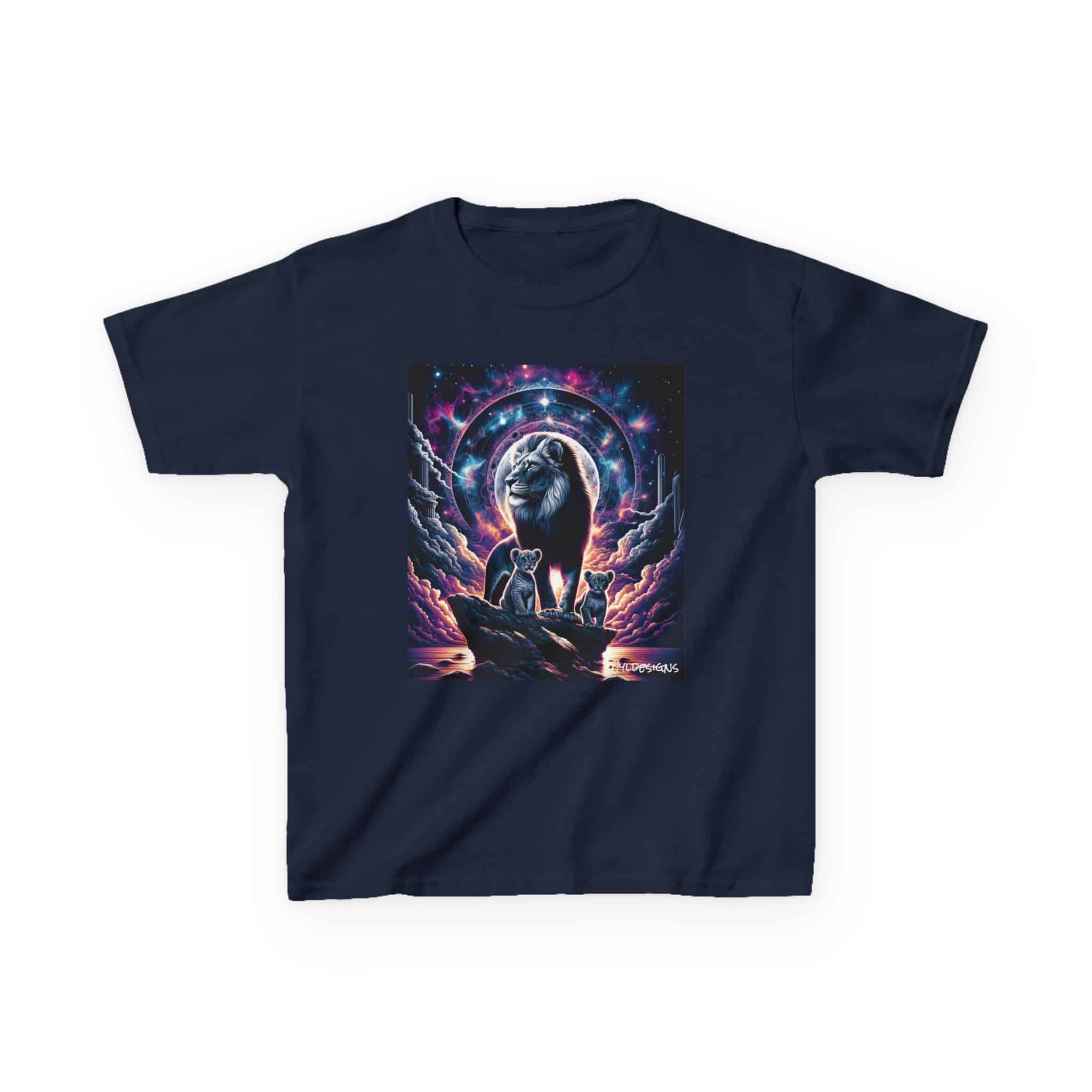 Cosmic Lion Family WD-D006 By Wyldesigns Kids Heavy Cotton™ Tee - Image 9