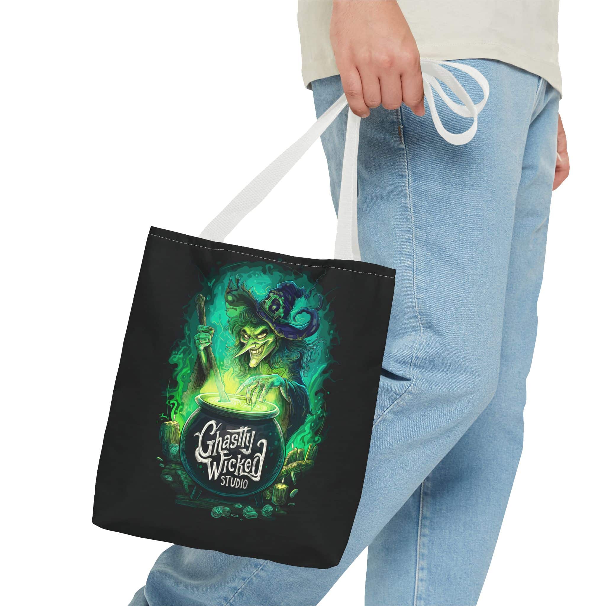 Ghastly Wicked Cauldron Witch Tote Bag (AOP) - Image 27
