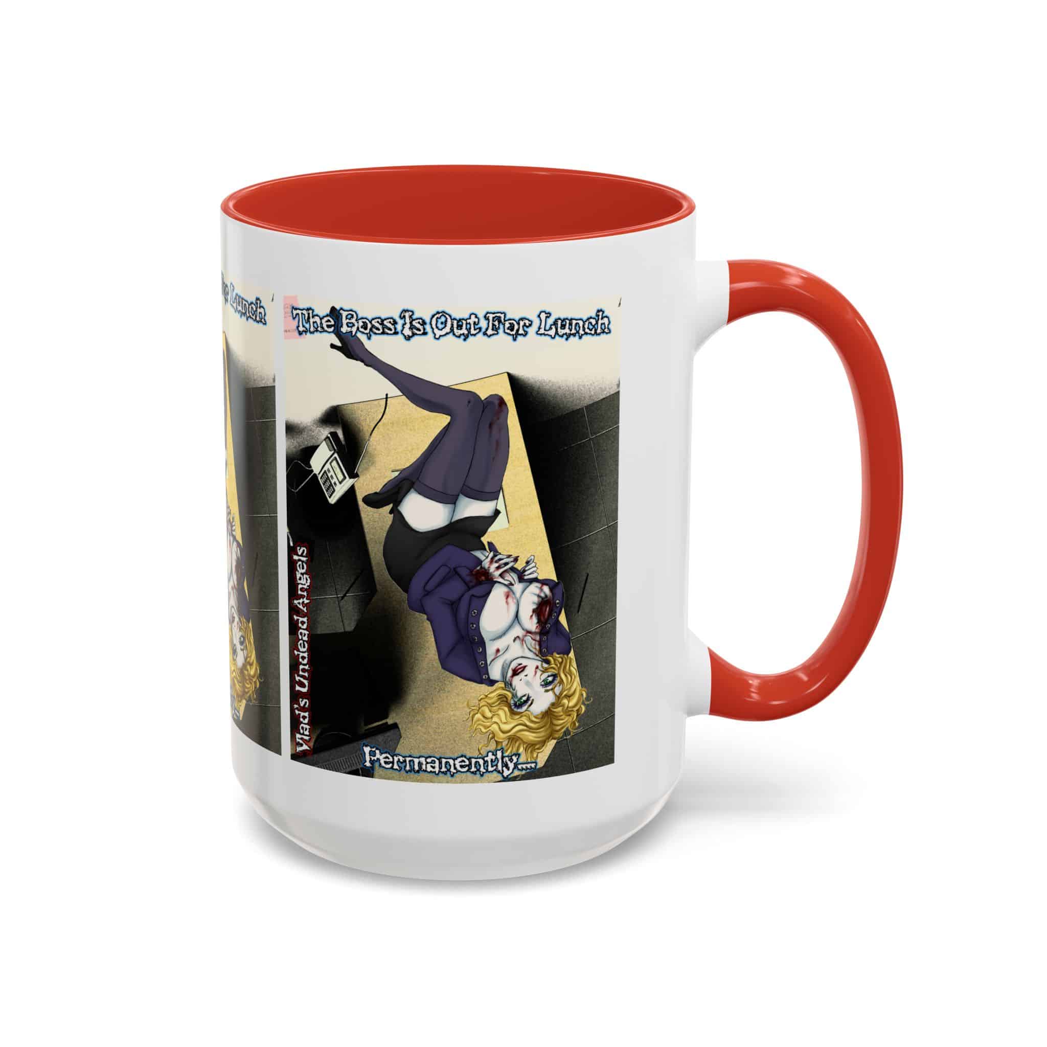 Jennifer Undead Angel Zombie Secretary – Classic Art w/Text Accent Coffee Mug (11, 15oz) - Image 34