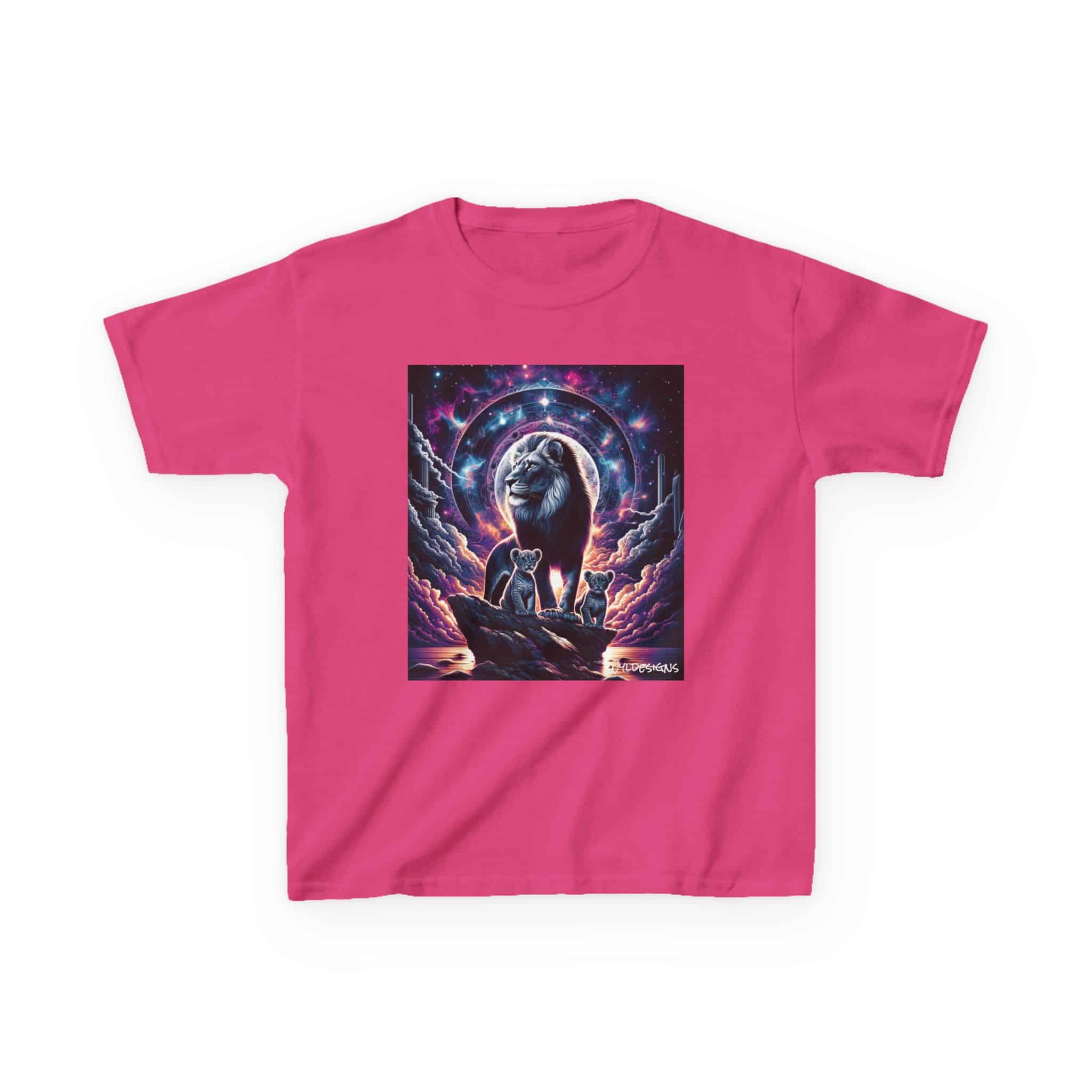 Cosmic Lion Family WD-D006 By Wyldesigns Kids Heavy Cotton™ Tee - Image 13
