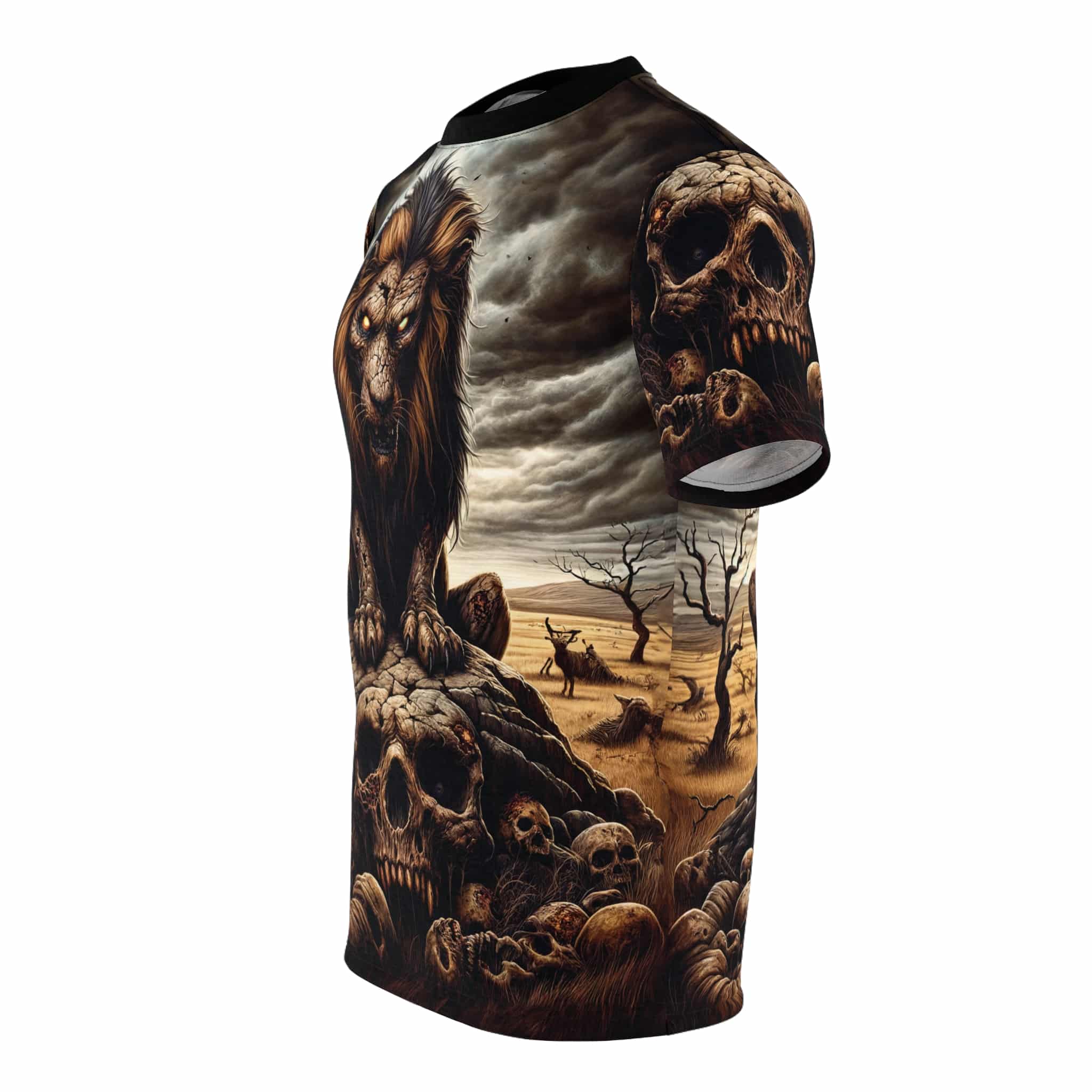 Undead Lion WD-D015 By Wyldesigns Unisex Cut & Sew Tee (AOP) - Image 3