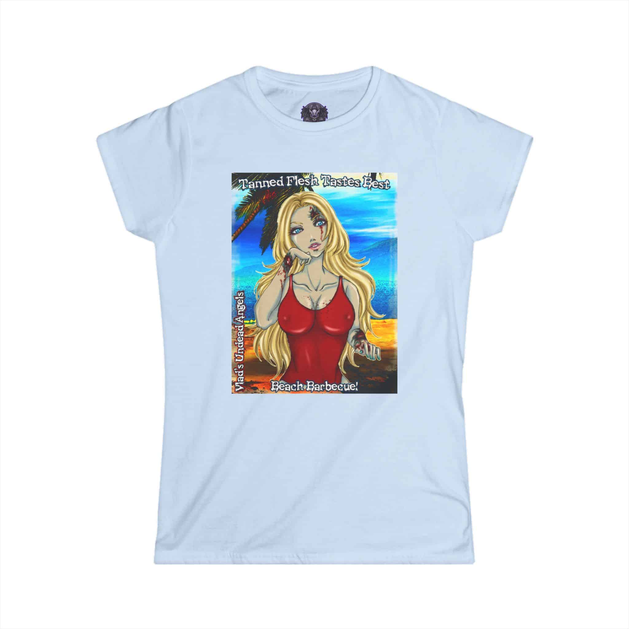 Shay Undead Angel Zombie Lifeguard - Classic Art w/Text C1 Re-Issue Women's Softstyle Tee - Image 31