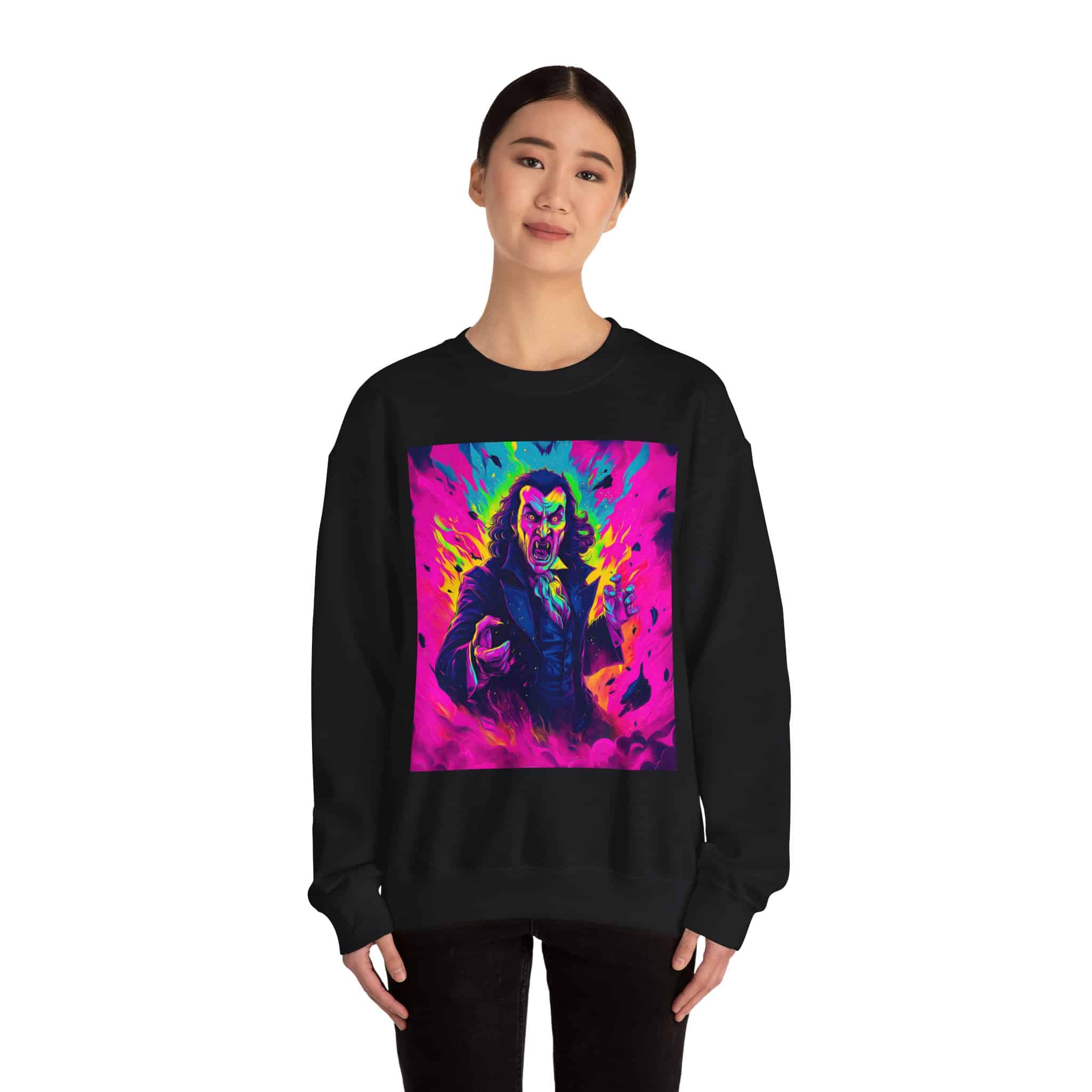 Dracula II Pop 60’s Art Style Unisex Heavy Blend™ Crewneck Sweatshirt - Image 4