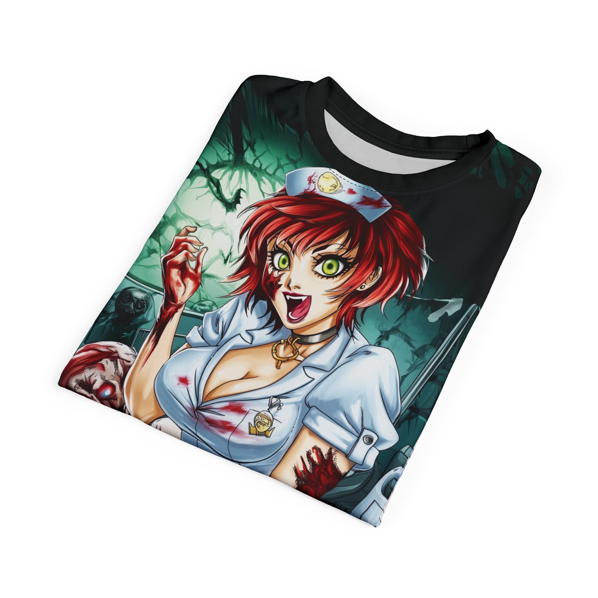Undead Angels Zombie Nurse Abigail Classic Reborn Style III Unisex Cut & Sew Tee (AOP) - Image 20