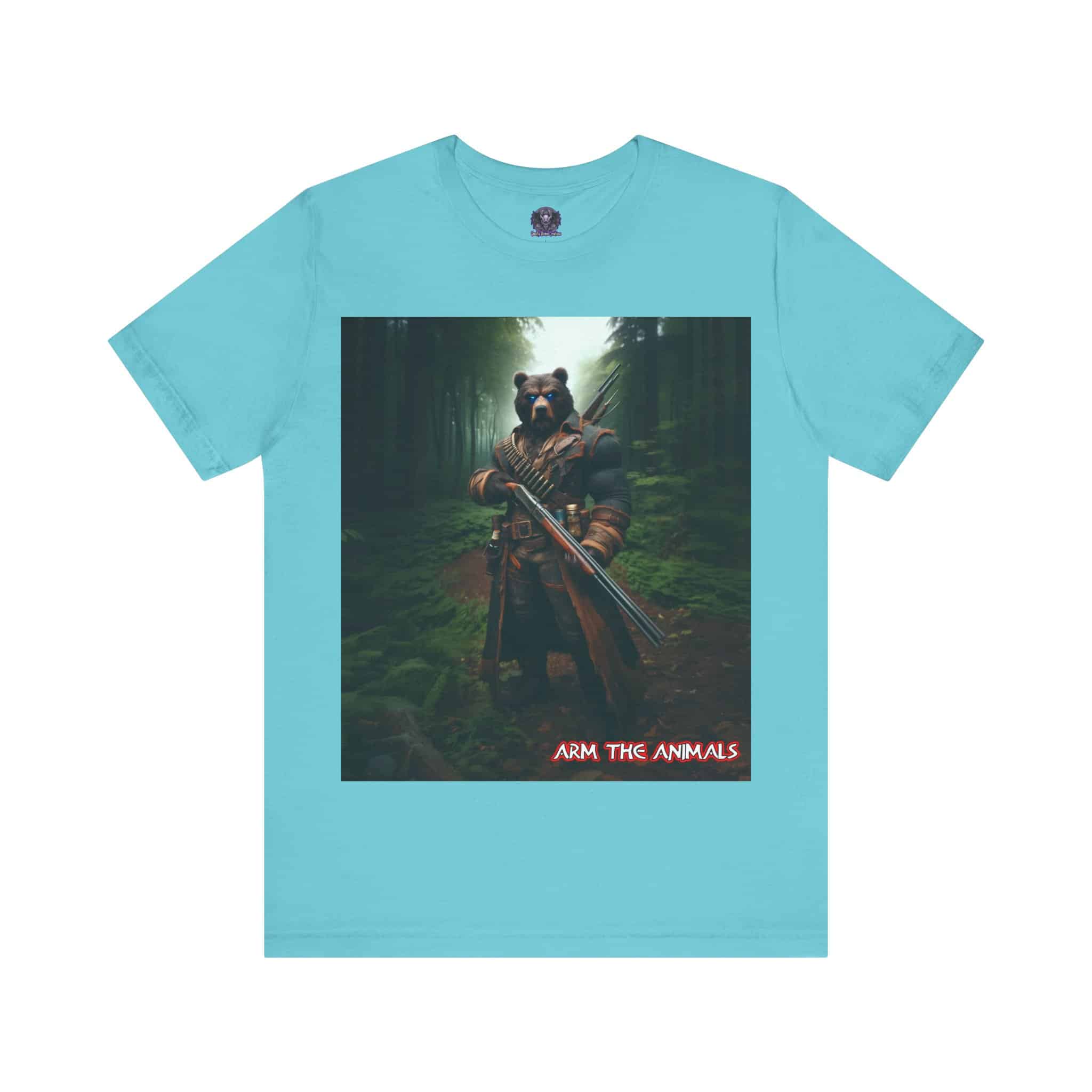 Arm The Animals: Hunter Bear #AA-D-Be001 Unisex Jersey Short Sleeve Tee - Image 53