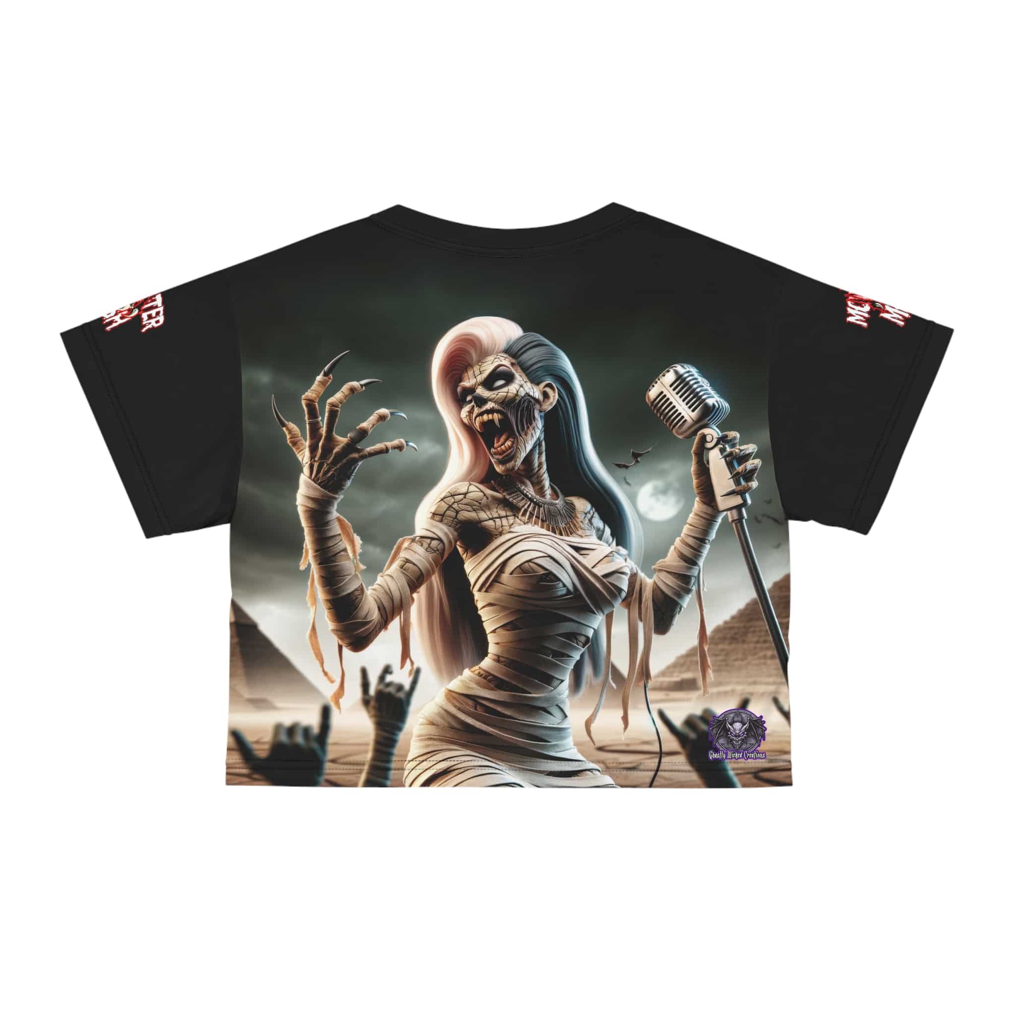 Monster Mosh 2024 Tour Mummy Goddess Singer #MM-D-MG03 Crop Tee (AOP) - Image 3