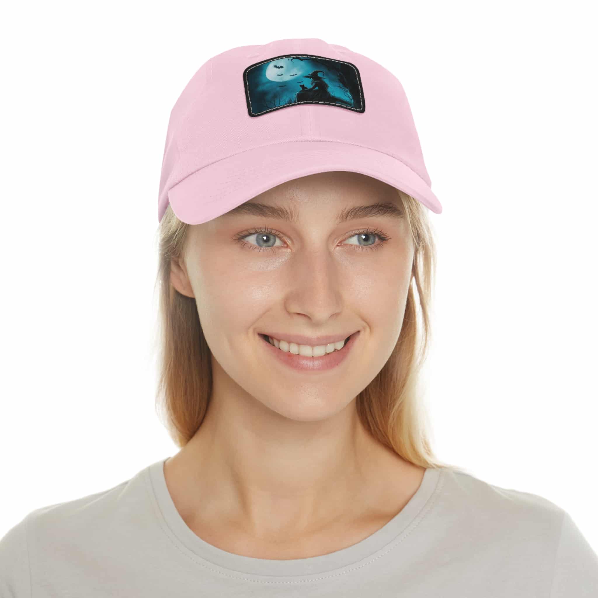Witch With Black Cat By Moonlight #MJ-W003 Logo Leather Patch Dad Hat - Casual Style for Music Lovers - Image 59