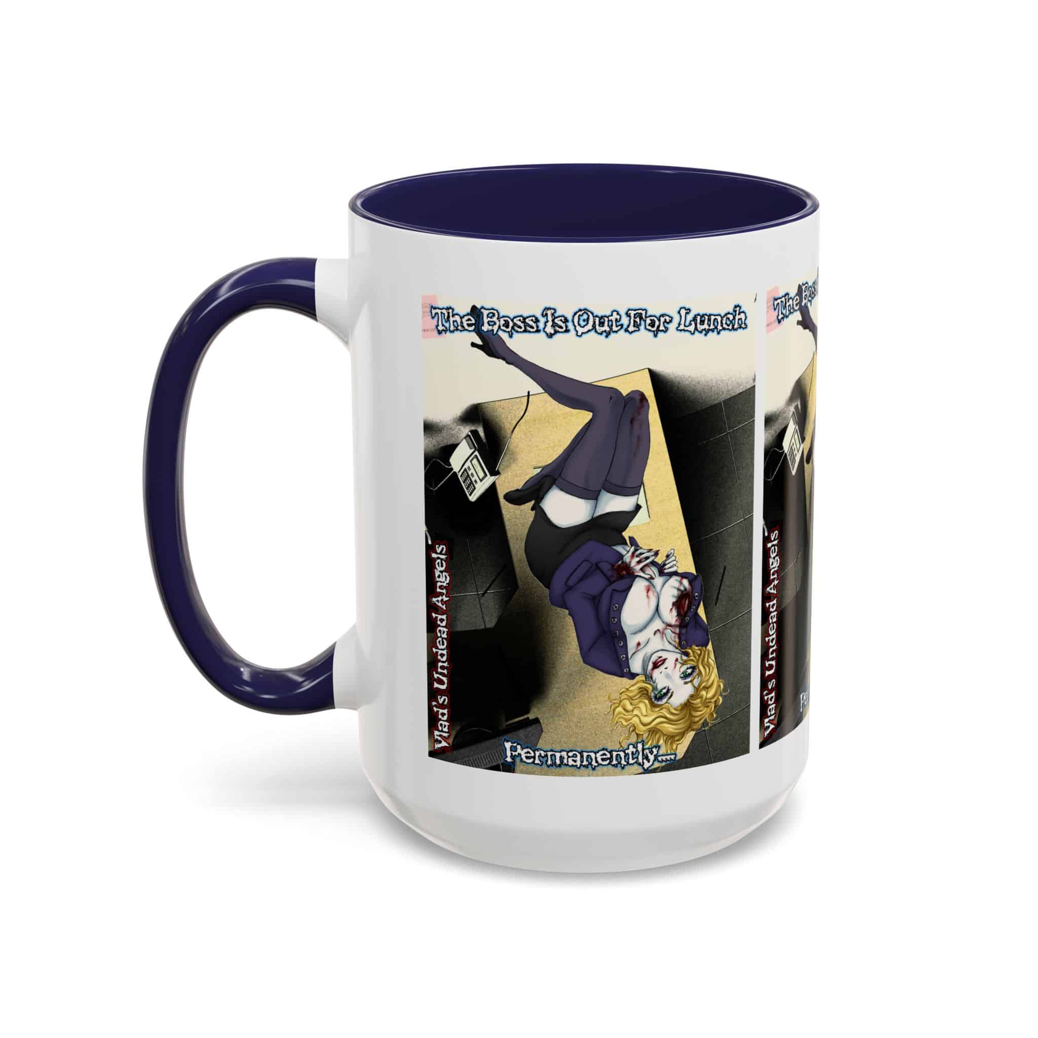 Jennifer Undead Angel Zombie Secretary – Classic Art w/Text Accent Coffee Mug (11, 15oz) - Image 27