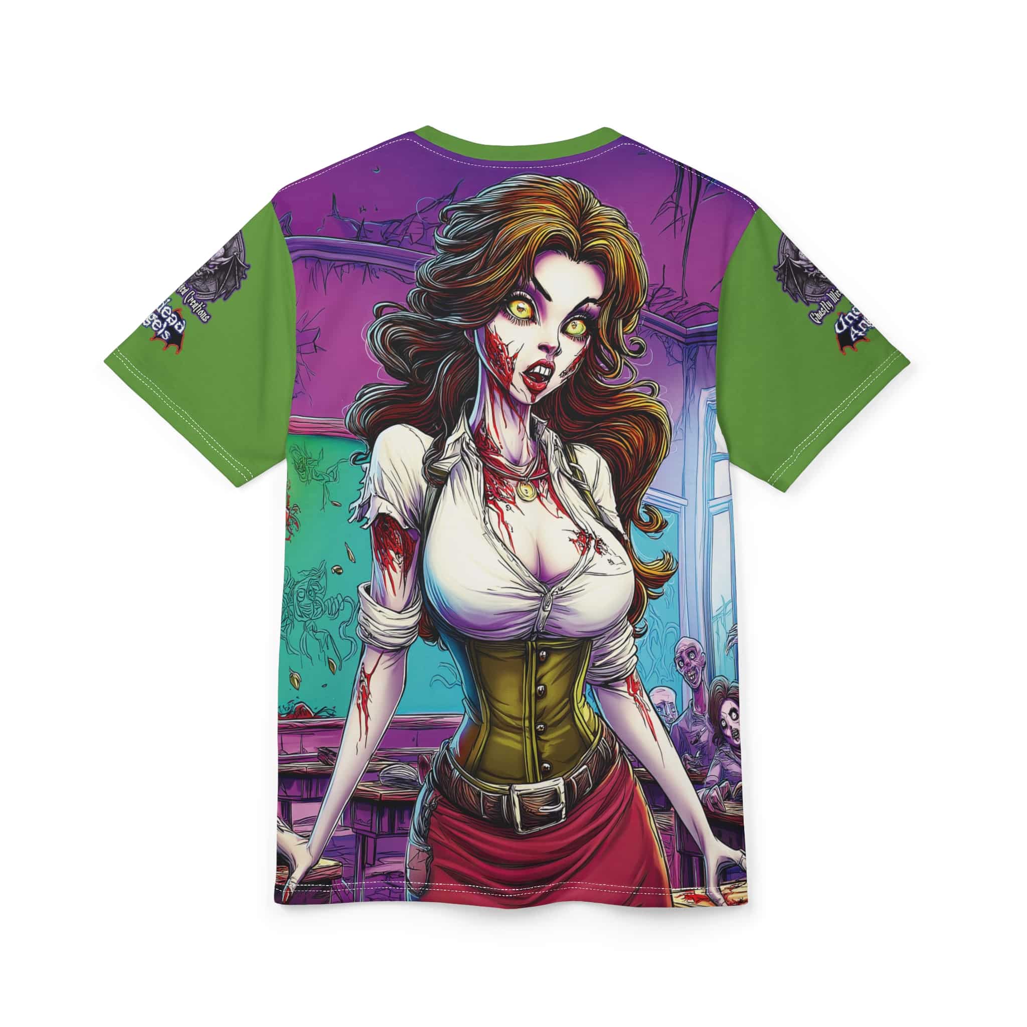 Undead Angels Teacher Charlotte Classic Reborn Style Unisex Cut & Sew Tee (AOP) - Image 24