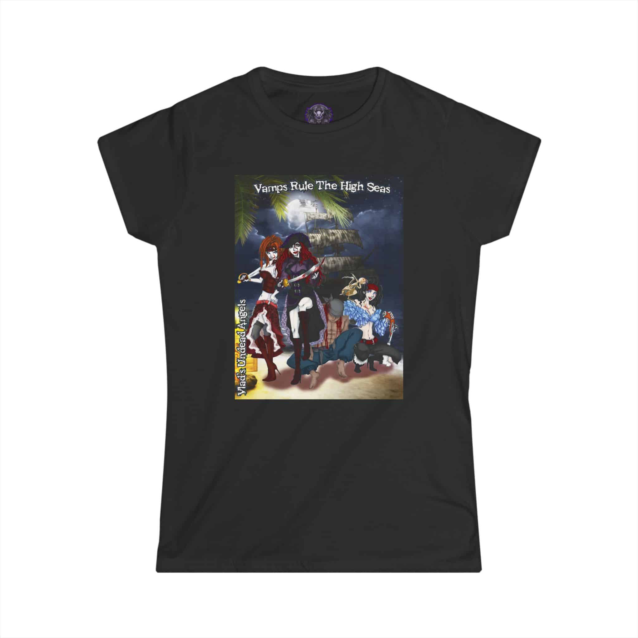 Undead Angel Vampire Pirate Trio - Classic Art w/Text Re-Issue Women's Softstyle Tee