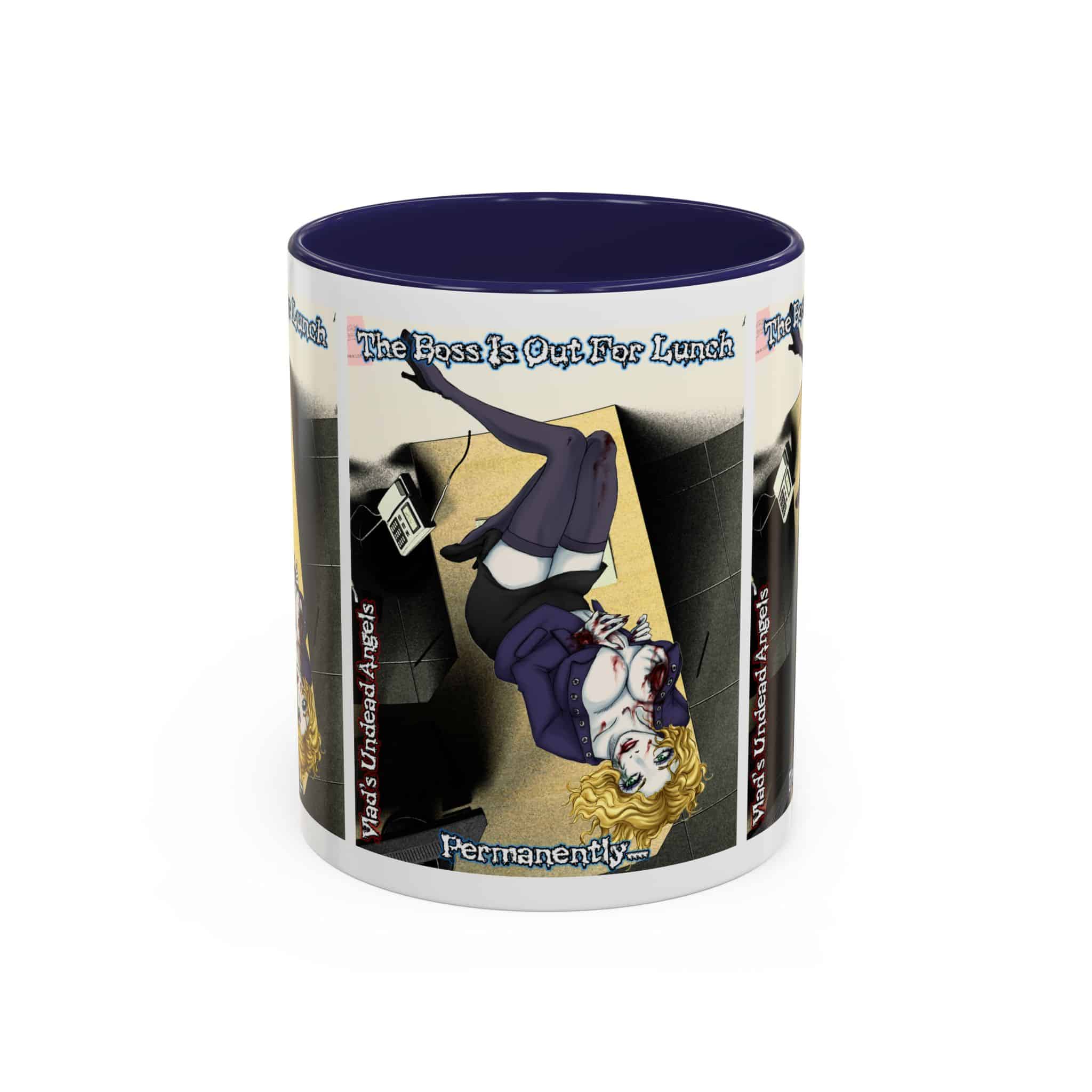 Jennifer Undead Angel Zombie Secretary – Classic Art w/Text Accent Coffee Mug (11, 15oz) - Image 6