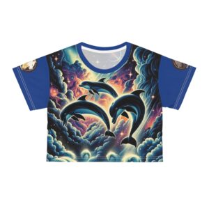 Cosmic Dolphins WD-D008 By Wyldesigns Crop Tee (AOP)