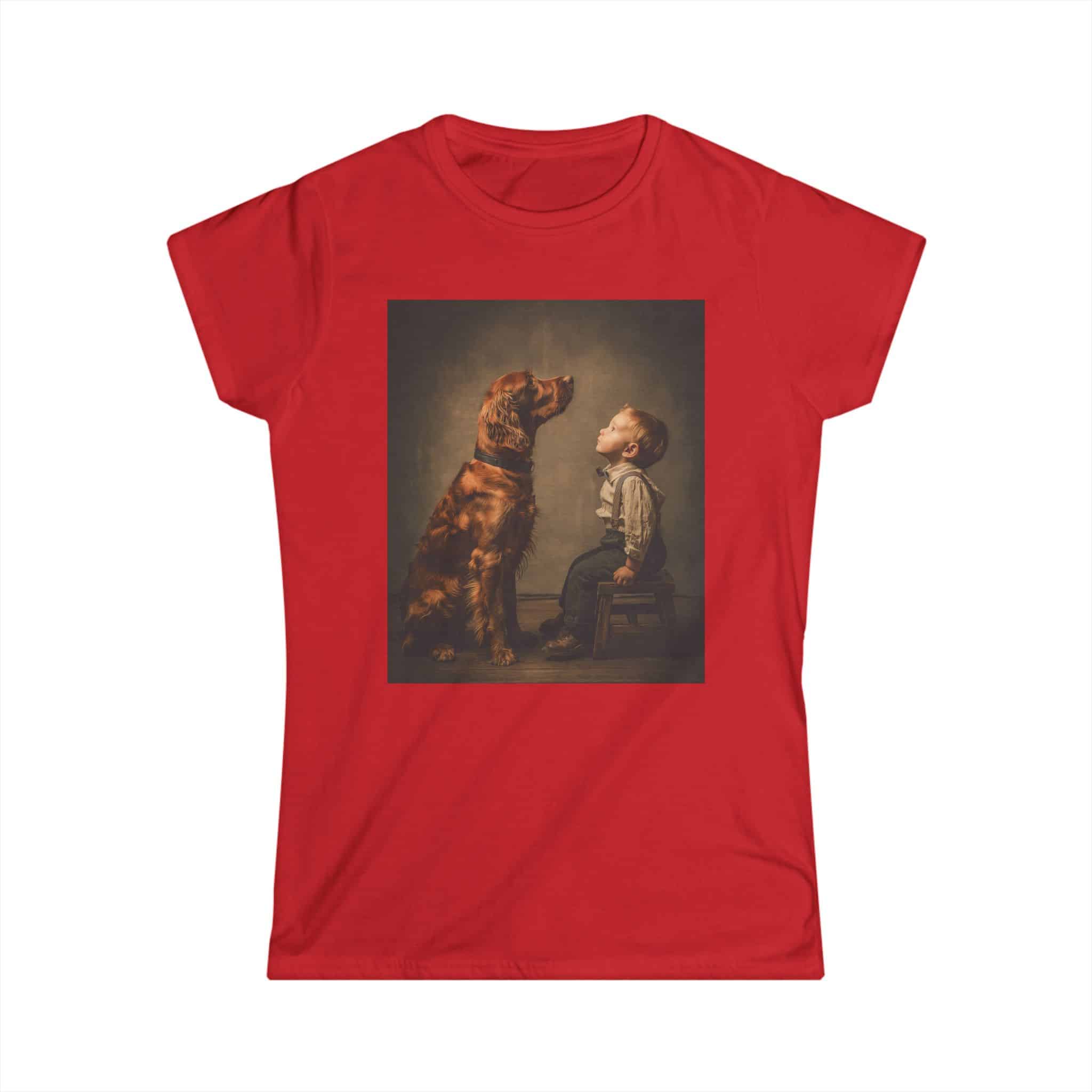 T‑Shirt — Vintage Portrait of Boy and Dog Graphic Tee - Image 43