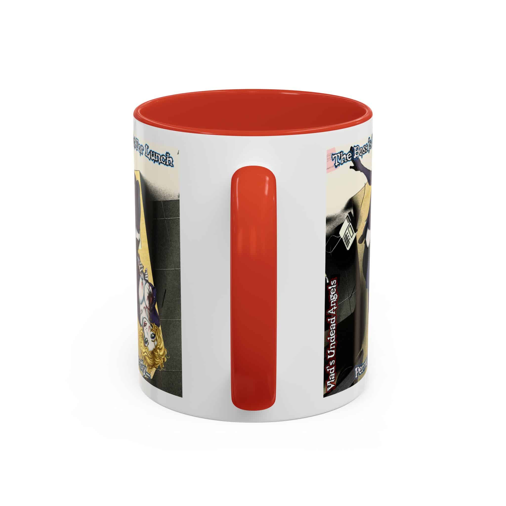 Jennifer Undead Angel Zombie Secretary – Classic Art w/Text Accent Coffee Mug (11, 15oz) - Image 12