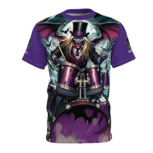 Vlad The Enforcer Vampire Drummer #VTE002 Unisex Cut & Sew Tee (AOP)