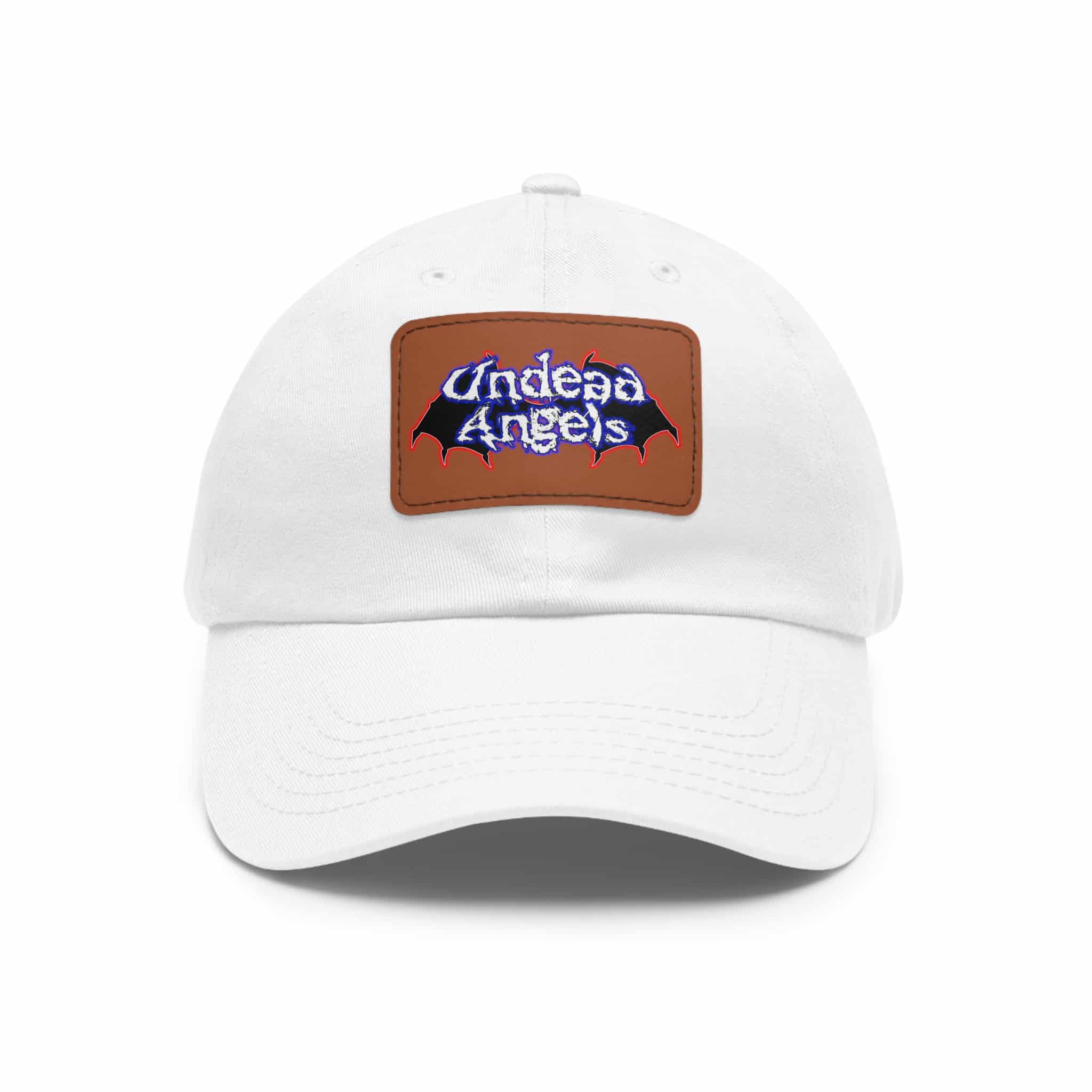 Undead Angels Logo Leather Patch Dad Hat - Casual Style for Music Lovers - Image 6
