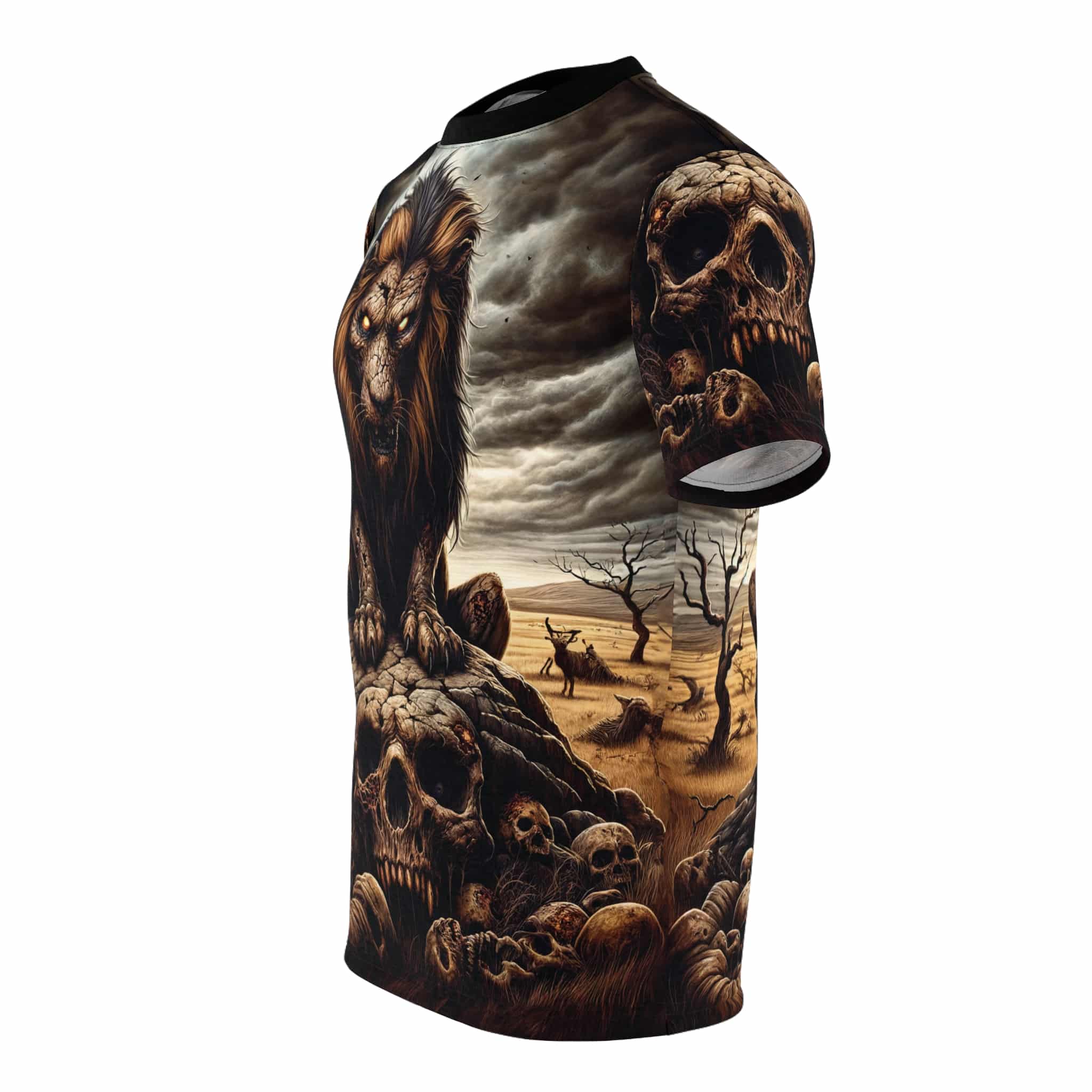 Undead Lion WD-D015 By Wyldesigns Unisex Cut & Sew Tee (AOP) - Image 15
