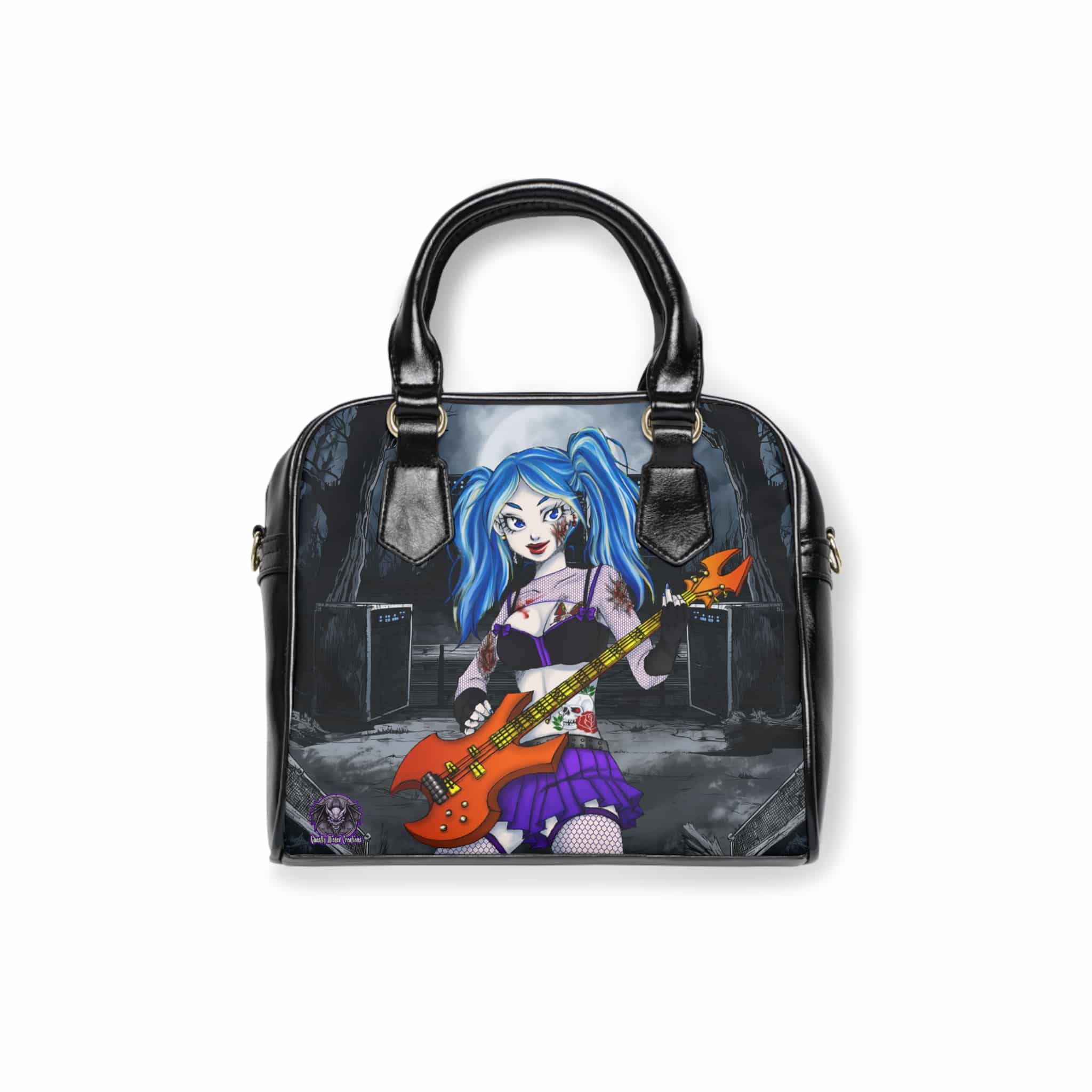 Ashley Undead Angel Bass Guitarist - Classic Art Shoulder Handbag