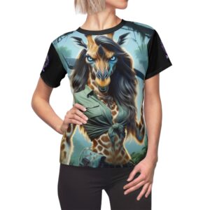 Arm The Animals: Hunter Giraffe Girl #AA-D-Gi001 Women's Cut & Sew Tee (AOP)