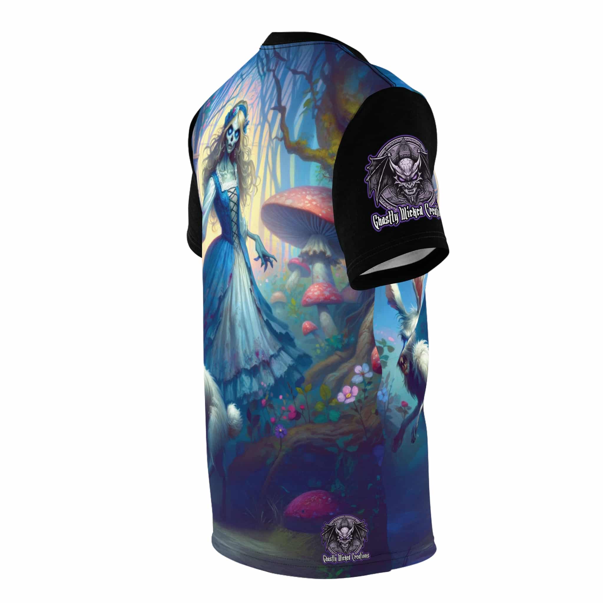Undead Alice & White Rabbit Zombie #WT-D-A04 Unisex Cut & Sew Tee (AOP) - Image 4