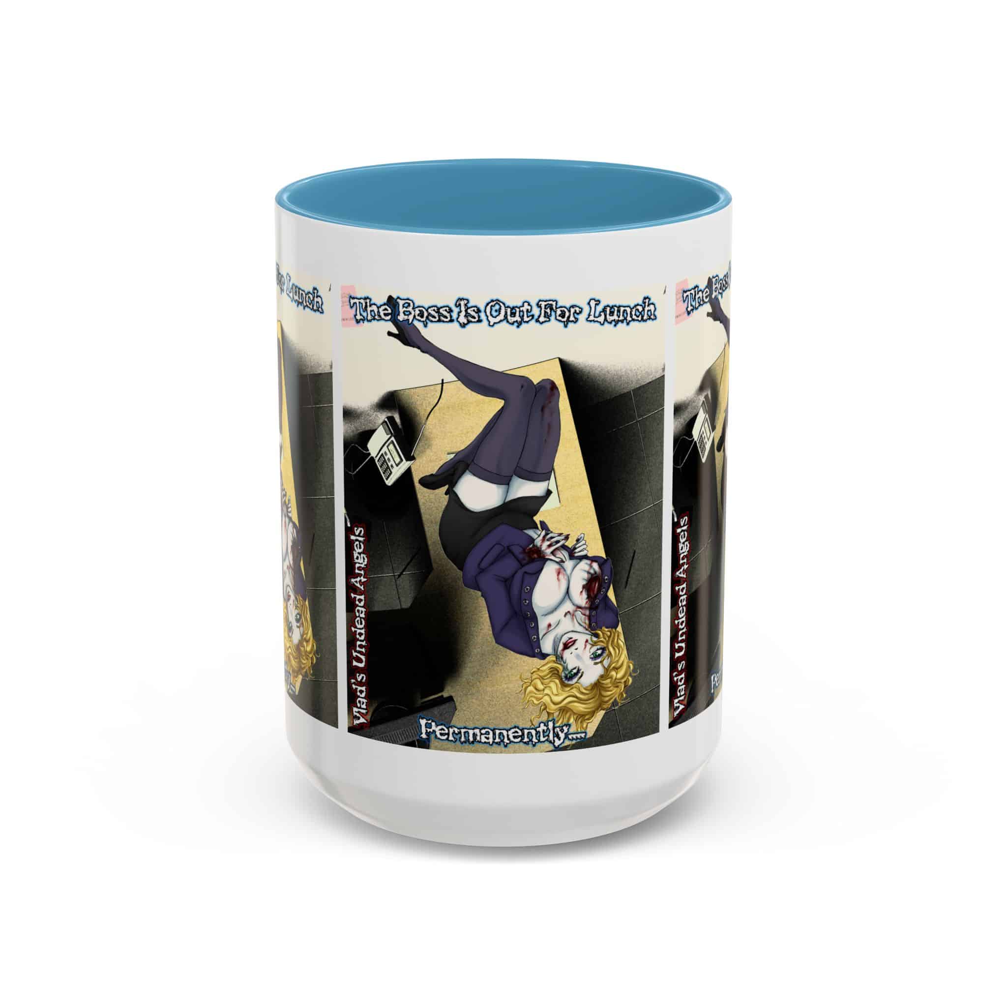 Jennifer Undead Angel Zombie Secretary – Classic Art w/Text Accent Coffee Mug (11, 15oz) - Image 37