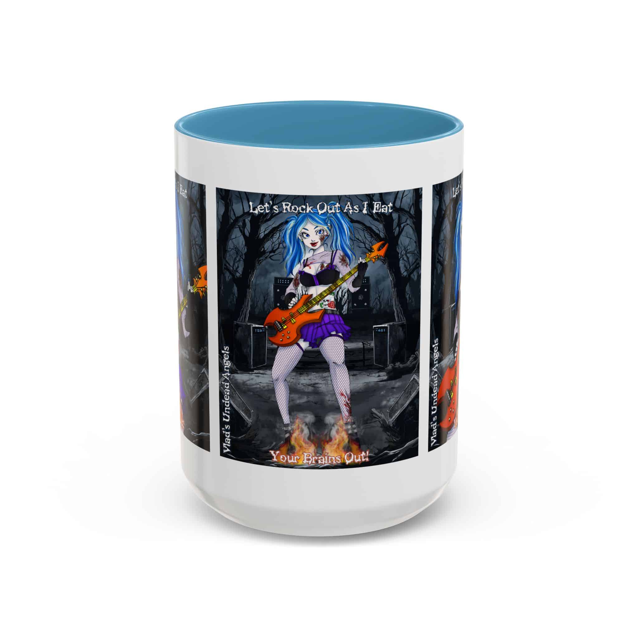 Ashley Undead Angel Zombie Bass Guitarist – Classic Art V2 w/Text Accent Coffee Mug (11, 15oz) - Image 37