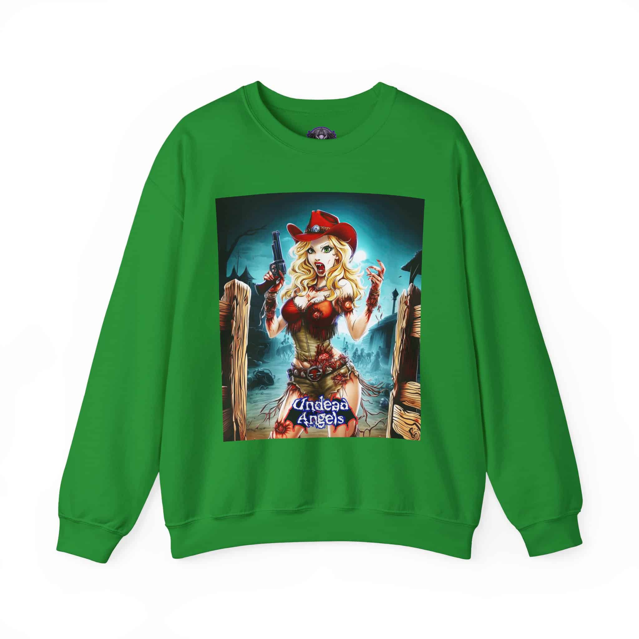 Undead Angels Zombie Cowgirl Cassidy Classic Reborn Style II Unisex Heavy Blend™ Crewneck Sweatshirt - Image 13