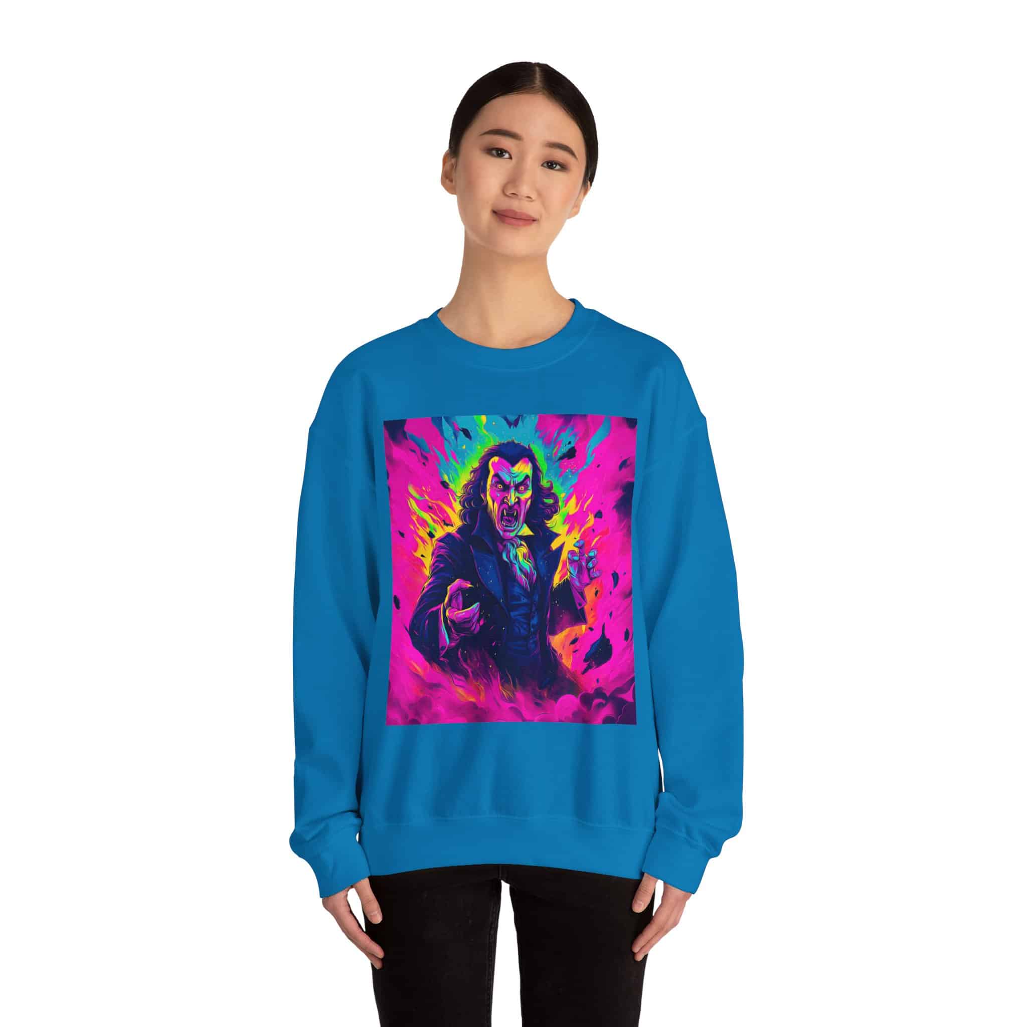Dracula II Pop 60’s Art Style Unisex Heavy Blend™ Crewneck Sweatshirt - Image 36